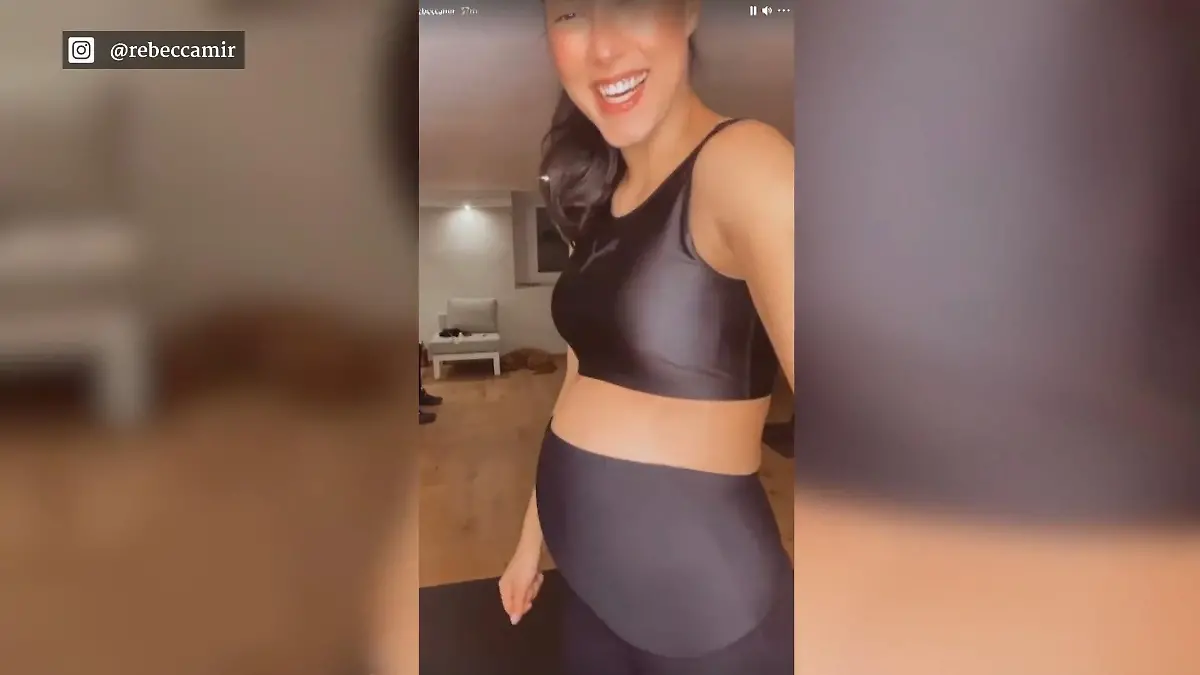 Rebecca Mir trainiert in der Schwangerschaft weiter Workout mit Babybauch