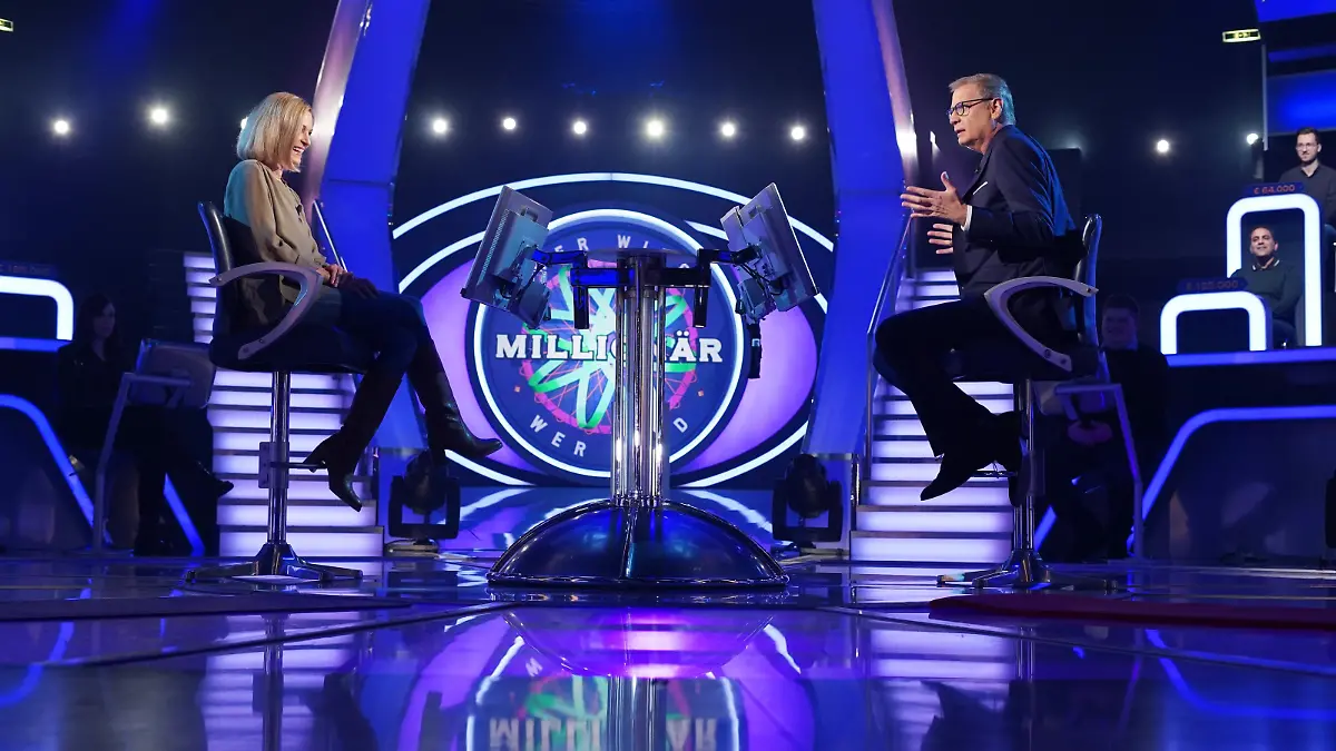 "Wer wird Millionär?"-Kandidatin Dagmar Stuhr und Moderator Günther Jauch