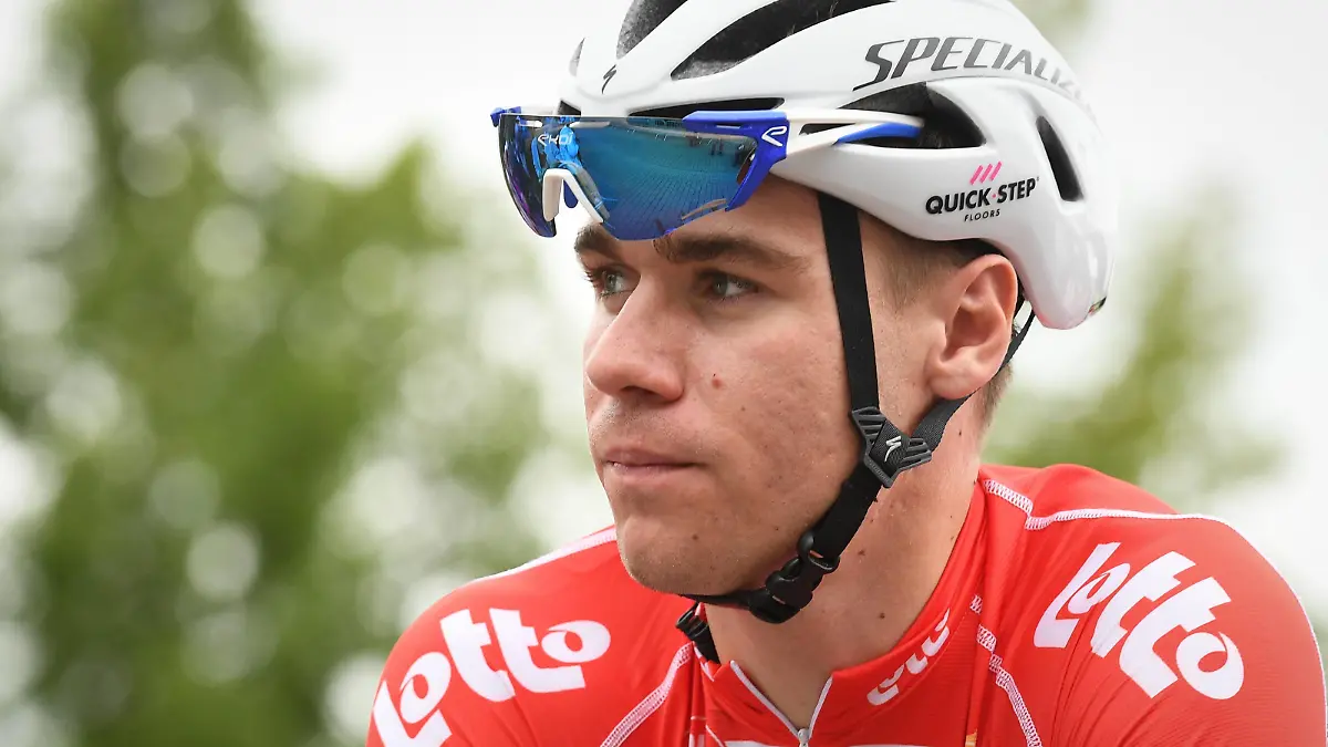  Dutch Fabio Jakobsen of Quick-Step Floors pictured at the start of the third stage of the Binkcbank Tour cycling race, 166km from Aalter to Antwerp in Belgium, Wednesday 15 August 2018. DAVIDxSTOCKMAN PUBLICATIONxINxGERxSUIxAUTxONLY x05406380x