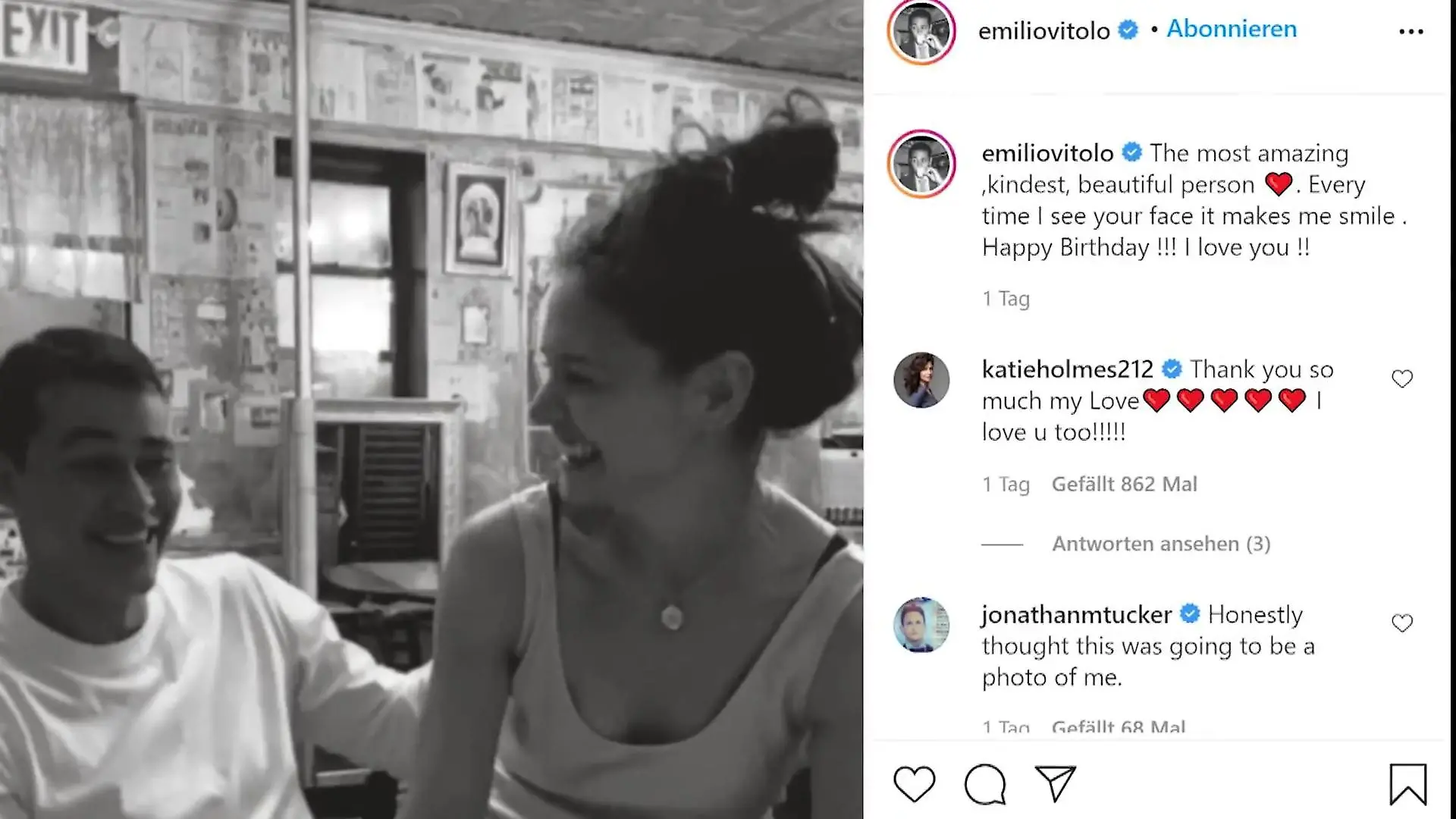 Süße Liebeserklärung für Katie Holmes Erstes Pärchen-Pic zum Geburtstag