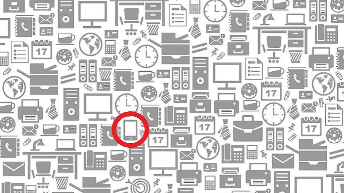 Suchbild mit Büro-Utensilien