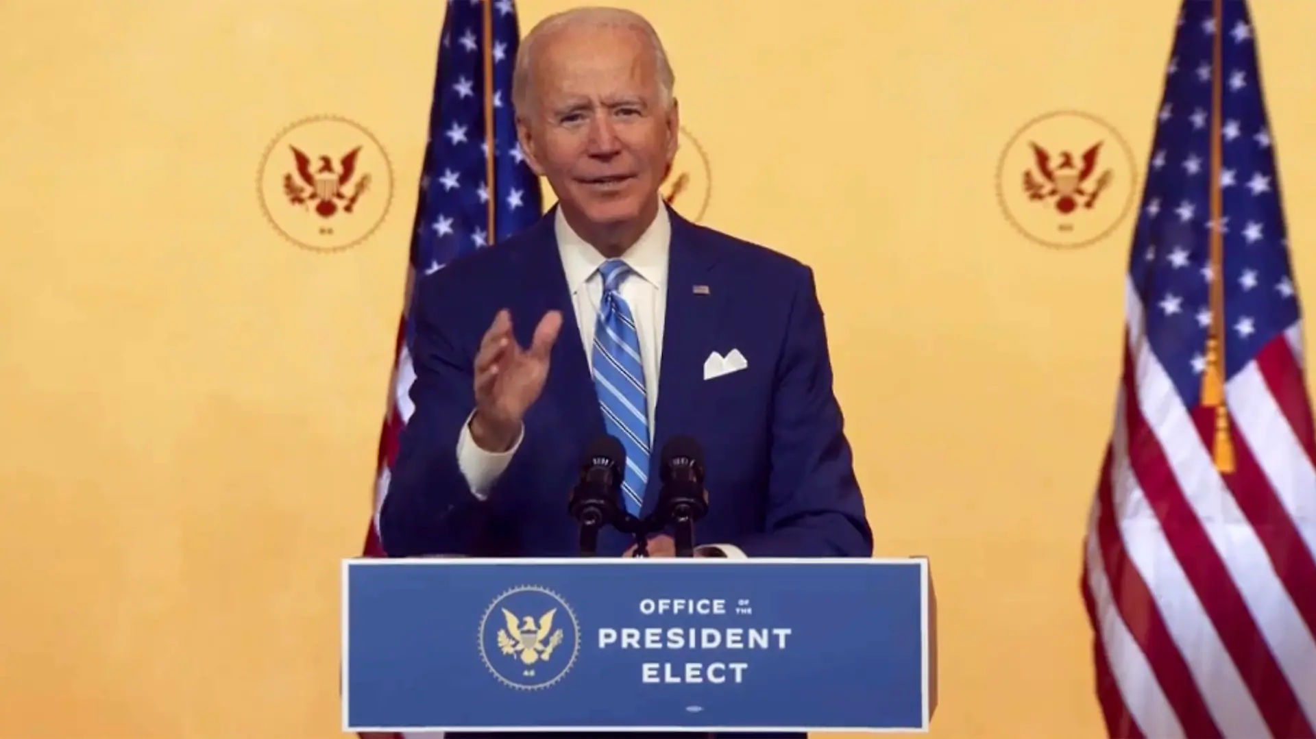 November 25, 2020, Wilmington, Delaware, USA: United States President-elect Joe Biden delivers a Thanksgiving address to the American people in Wilmington, Delaware on Wednesday, November 25, 2020 Wilmington USA - ZUMAs152 20201125_zaa_s152_014 Copyright: xBidenxTransitionxViaxCnpx