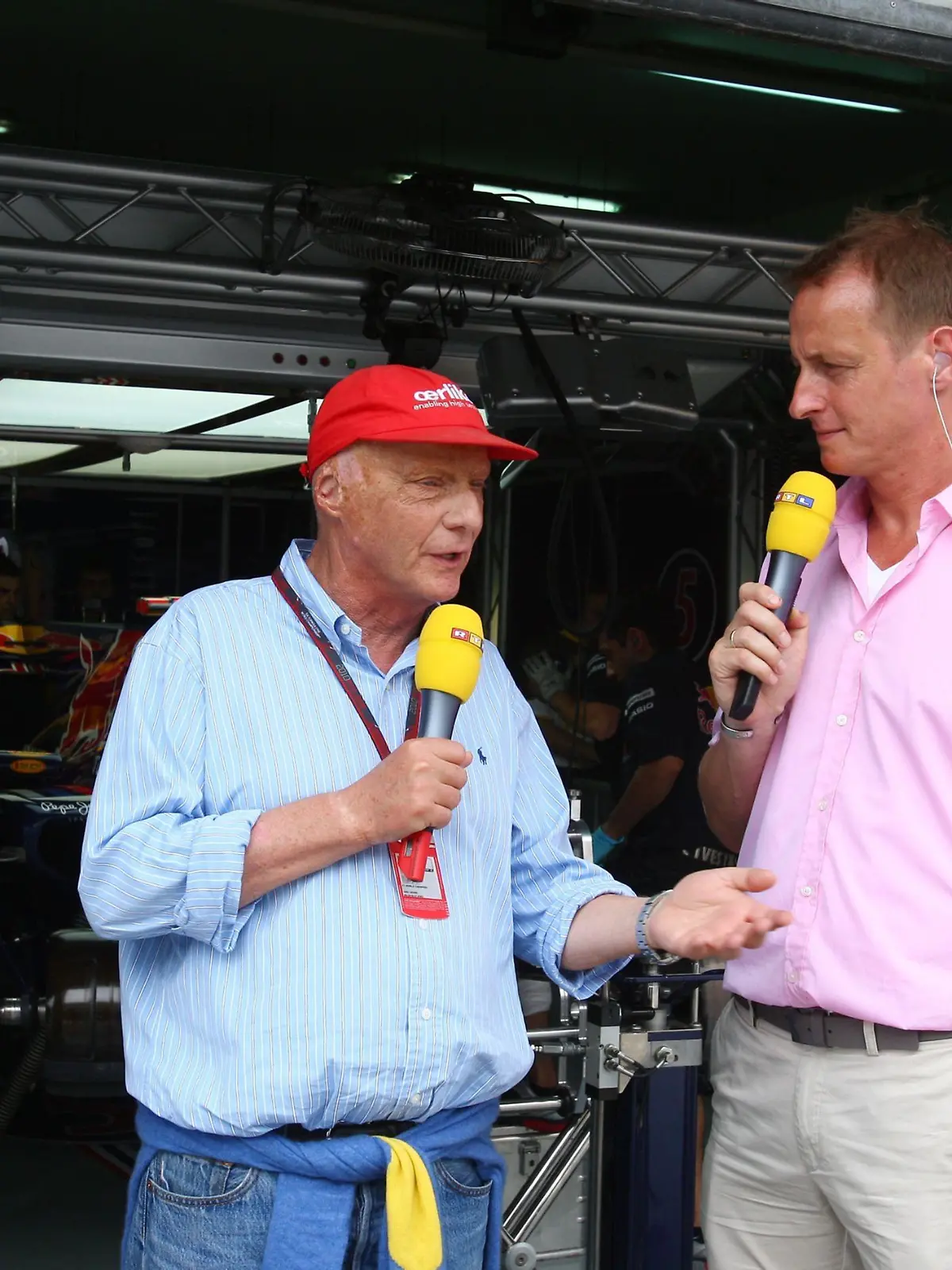 Experte Niki Lauda (li.) im Gespräch mit Moderator Florian König (Foto 2010).