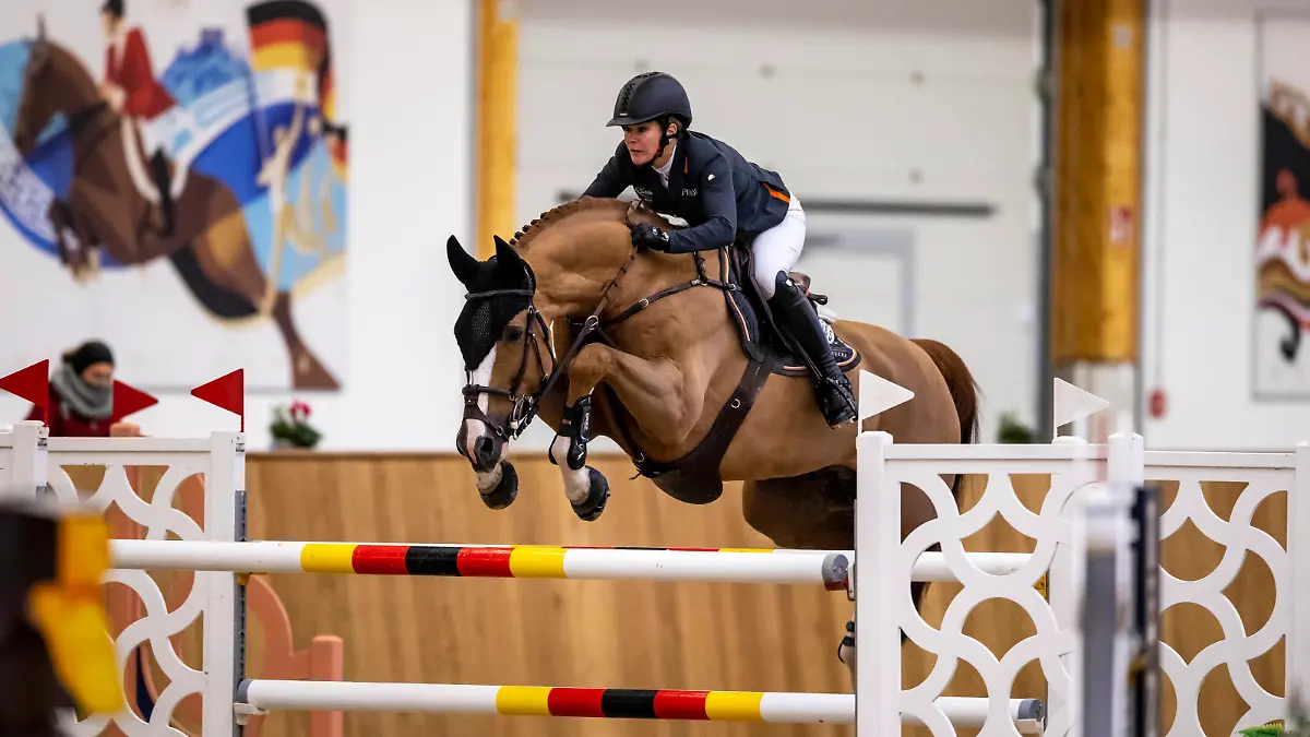  RIESENBECK - Int. Deutsche Meisterschaften Springen 2020, Riesenbeck, Pferdesportzentrum, RIESENBECK - Int. Deutsche Meisterschaften Springen 2020, VORSSELMANS Annelies BEL, Firdov Du Rouet CSI2* Int. Springprufung Fehler/Zeit - 1.45 m 05. December 2020 - *** RIESENBECK Int German Championships Show Jumping 2020, Riesenbeck, Horse Sports Centre, RIESENBECK Int German Championships Show Jumping 2020, VORSSELMANS Annelies BEL , Firdov Du Rouet CSI2 Int Springprufung Error Time 1 45 m 05 December 2020