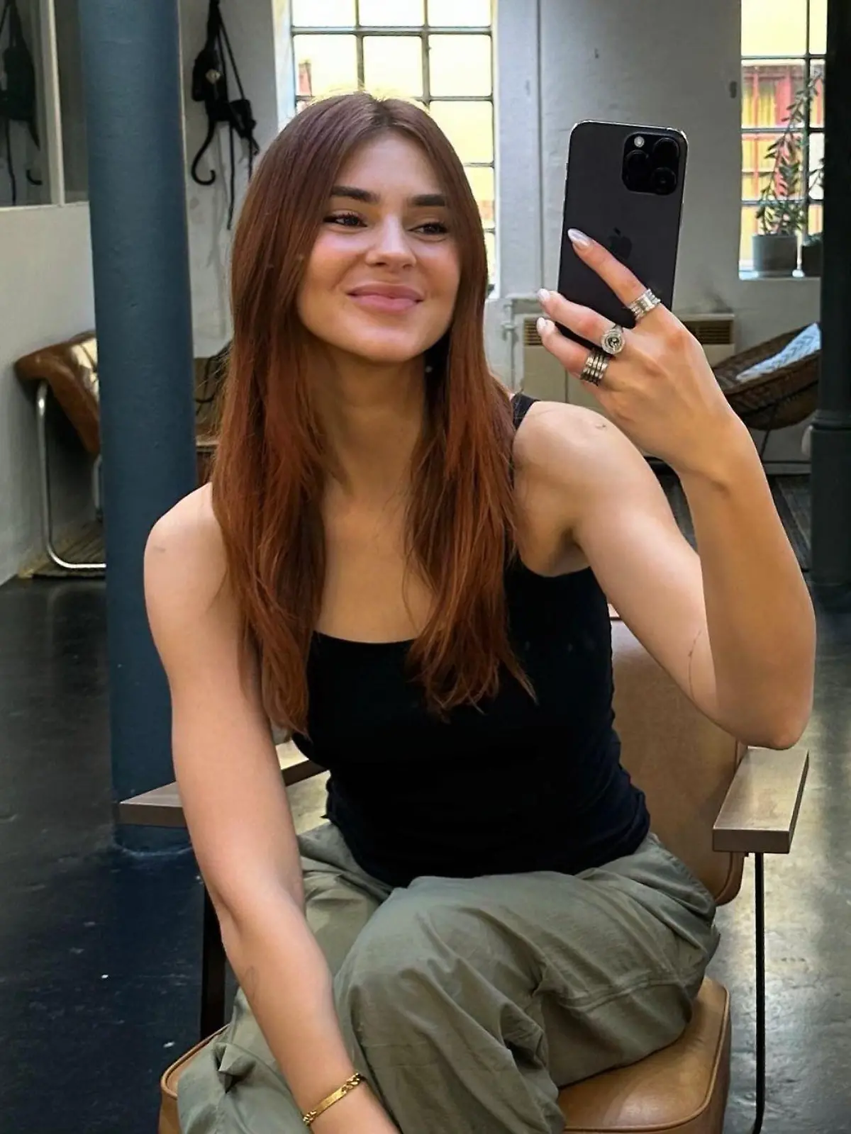 Stefanie Giesinger hat jetzt  kupferfarbige Haare.
