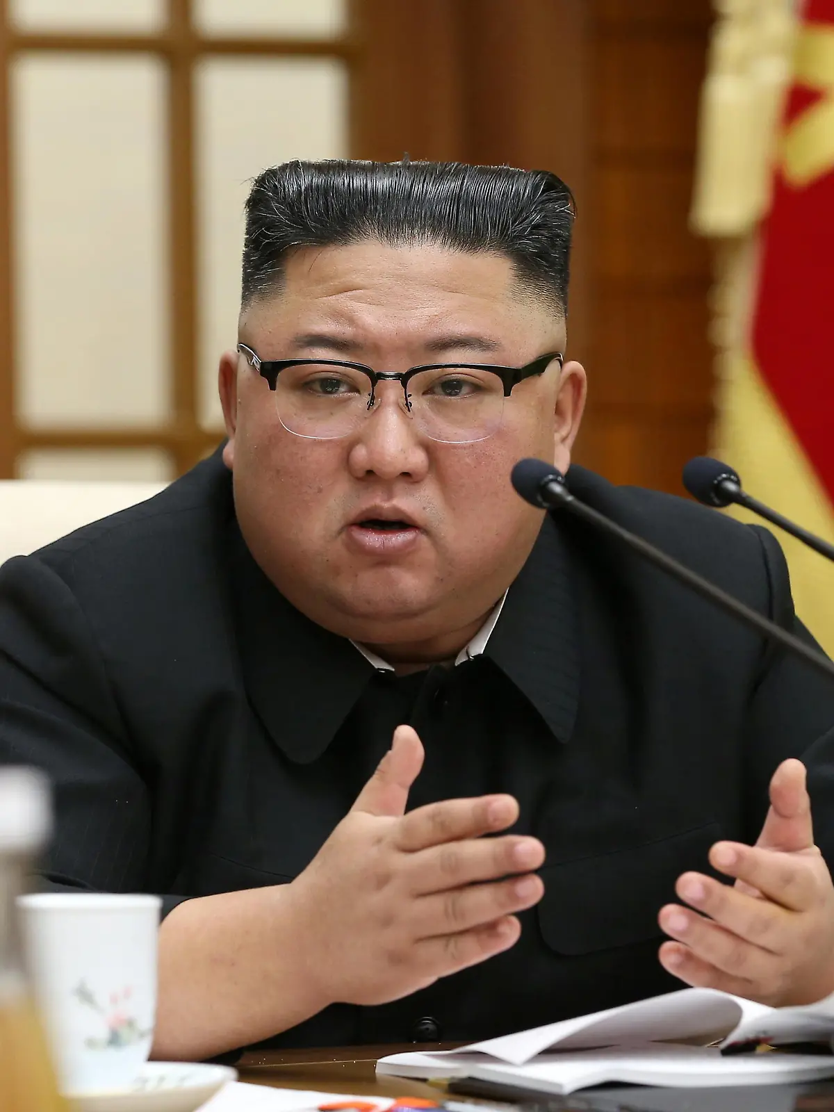 North Korean leader Kim Jong Un presides over the 21st Enlarged Meeting of the Political Bureau of the Seventh Central Committee of the Workers' Party of Korea at the headquarters building of the Party Central Committee in Pyongyang, North Korea, in this undated photo released by North Korea's Korean Central News Agency (KCNA) on November 29, 2020. KCNA via REUTERS    KCNA via REUTERS    ATTENTION EDITORS - THIS IMAGE WAS PROVIDED BY A THIRD PARTY. REUTERS IS UNABLE TO INDEPENDENTLY VERIFY THIS IMAGE. NO THIRD PARTY SALES. SOUTH KOREA OUT. NO COMMERCIAL OR EDITORIAL SALES IN SOUTH KOREA.