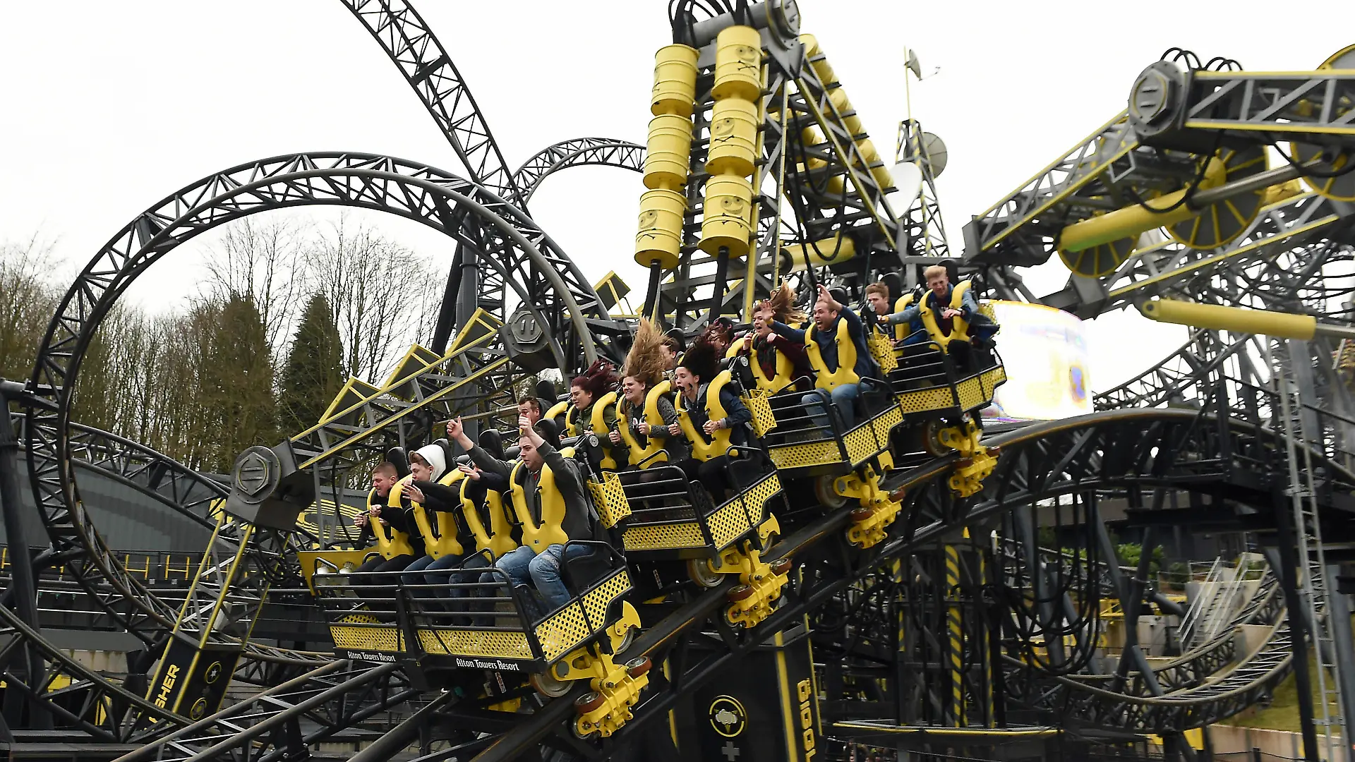 Alton Towers Smiler reopening. The Smiler ride at Alton Towers Resort in Staffordshire, as the theme park has reopened the rollercoaster - nine months after an accident which left five people with serious or life-changing injuries. Picture date: Saturday March 19, 2016. The park has said in a statement that it had sought to "learn every possible lesson" from last June's crash before deciding to recommence operation of the £18 million ride. See PA story ACCIDENT AltonTowers. Photo credit should read: Joe Giddens/PA Wire URN:25868236