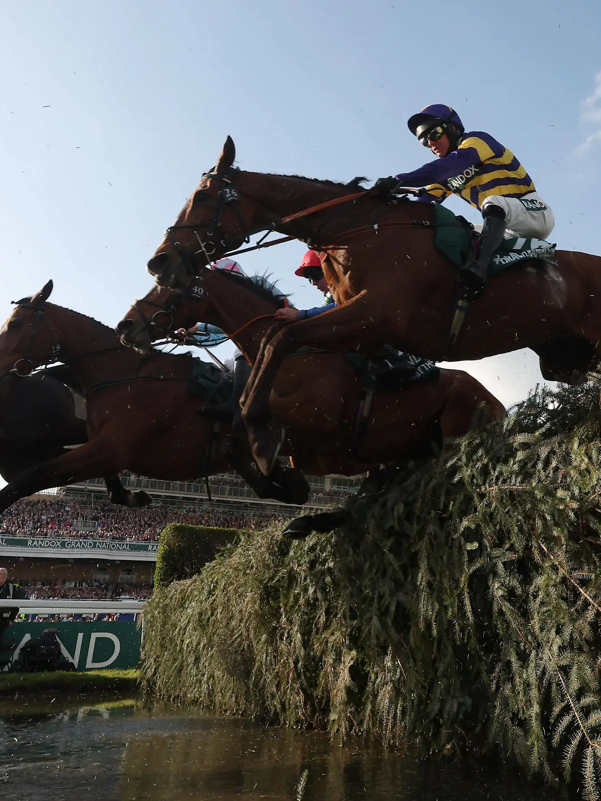 Mandatory Credit: Photo by Paul Greenwood/Shutterstock 13868661an Corach Rambler ridden by Derek Fox clears the water jump on Day Three of the Randox Grand National Festival Randox Grand National Festival 2023, Day Three, Horse Racing, Aintree, Liverpool, UK - 15 Apr 2023 Randox Grand National Festival 2023, Day Three, Horse Racing, Aintree, Liverpool, UK - 15 Apr 2023 PUBLICATIONxINxGERxSUIxAUTxHUNxGRExMLTxCYPxROUxBULxUAExKSAxONLY Copyright: xPaulxGreenwood/Shutterstockx 13868661an