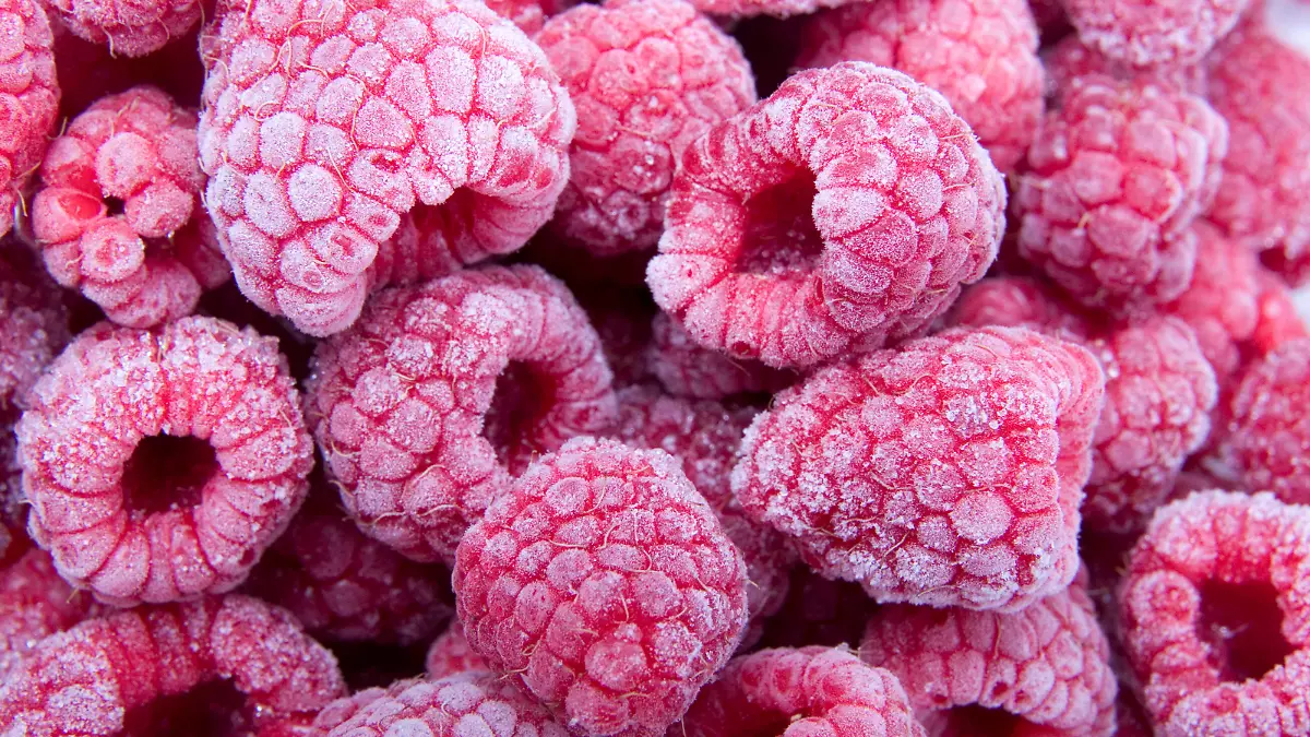Close-Up Himbeeren mit Reif