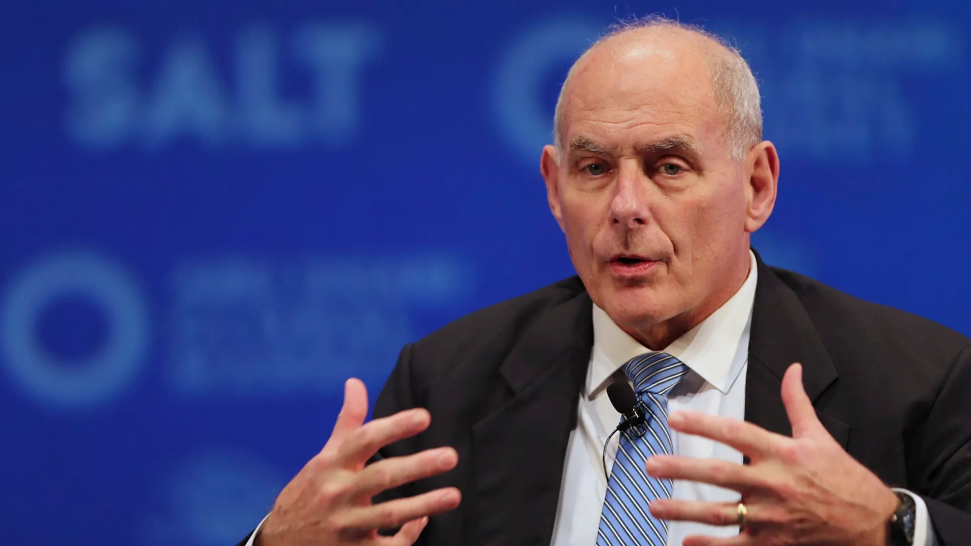 FILE - In this Dec. 10, 2019, file photo, John Kelly, President Donald Trump's former chief of staff, talks during the SALT finance conference in Abu Dhabi, United Arab Emirates. With just weeks left before the Nov. 3 election, it's decision time for a number of current and former Trump administration officials who are debating whether to speak out against President Donald Trump. (AP Photo/Kamran Jebreili)