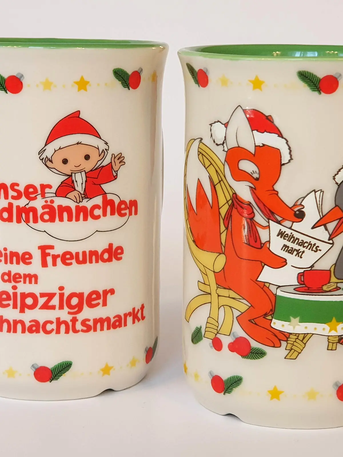 Kindertassen der vergangenen Jahre vom Leipziger Weihnachtsmarkt