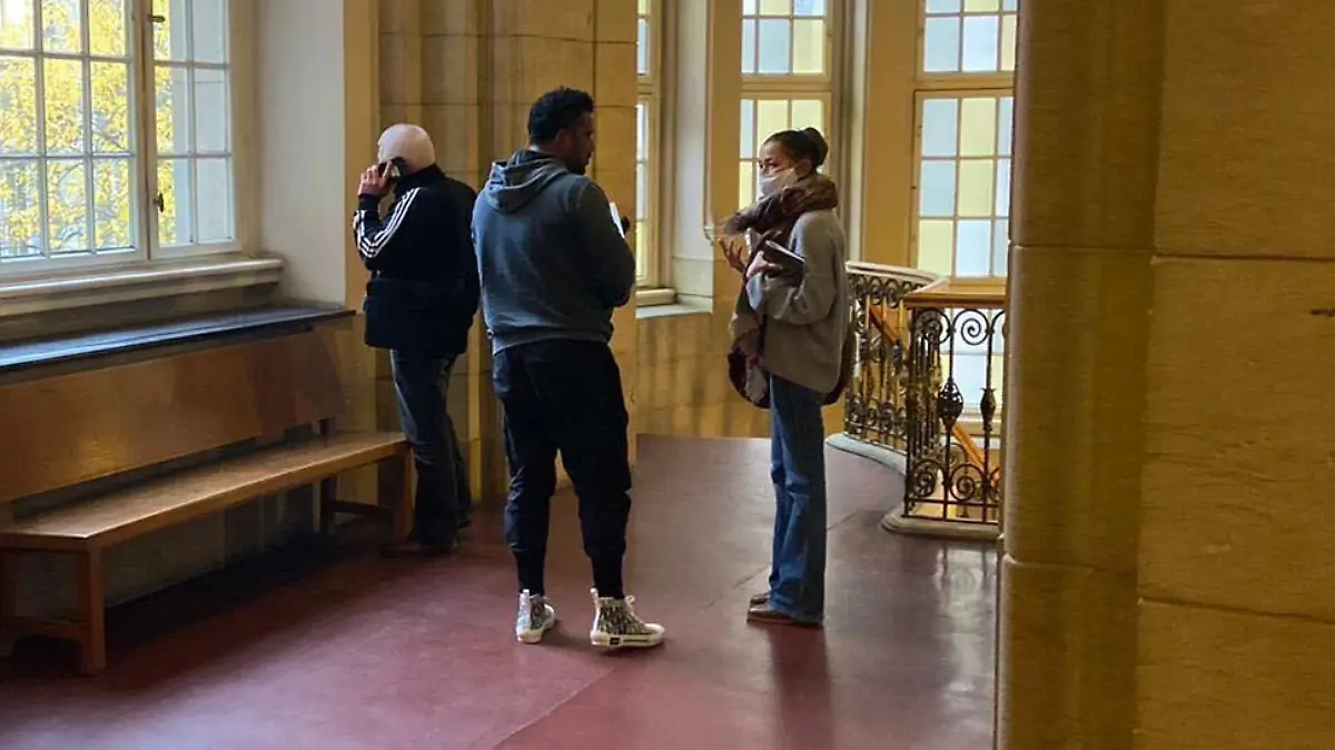 RTL Reporterin Samina Faizi und Arafat Abou-Chaker am 14. Prozesstag