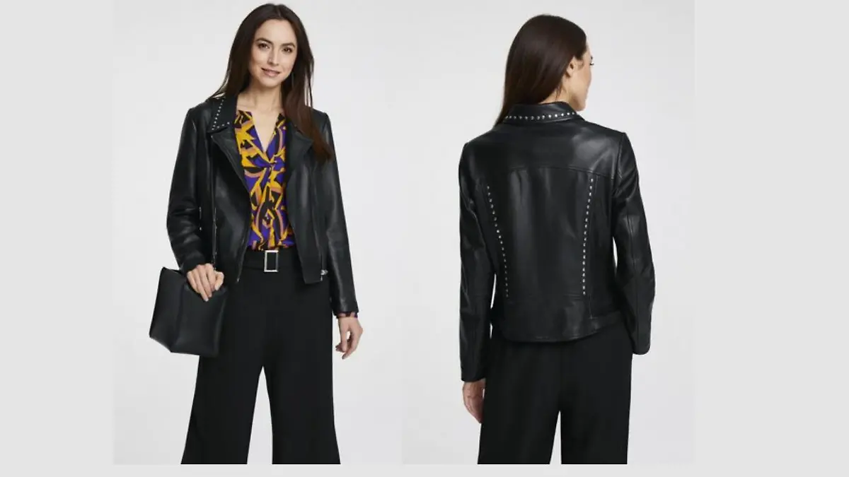 Lederjacke im Bikerstil
