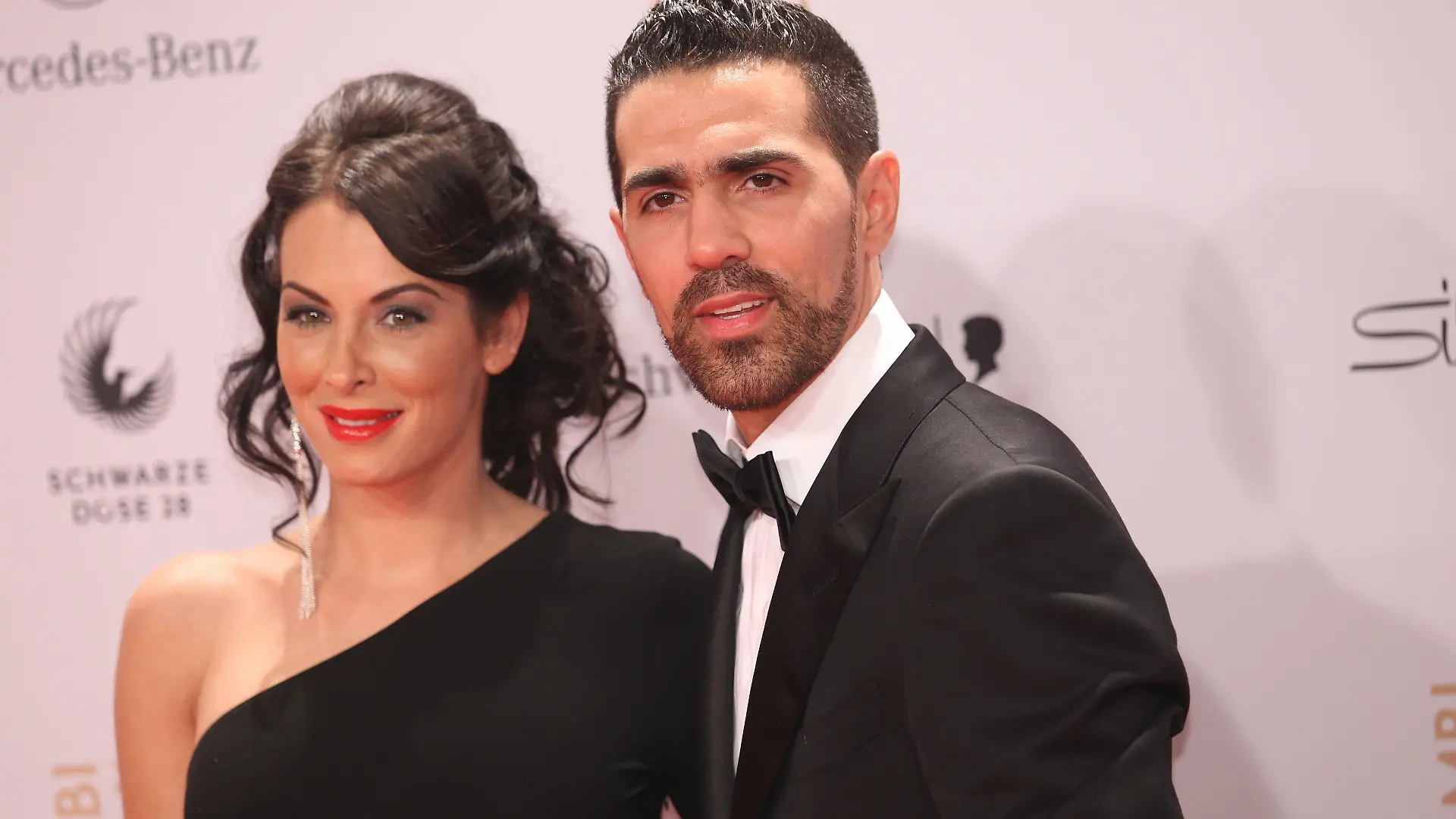 Anna Maria Lagerblom and singer Bushido arrive for the Bambi award in Wiesbaden, Germany, 10 November 2011. The Bambis are the main German media awards and are presented for the 63rd time. Photo: Michael Kappeler dpa/lhe +++(c) dpa - Bildfunk+++