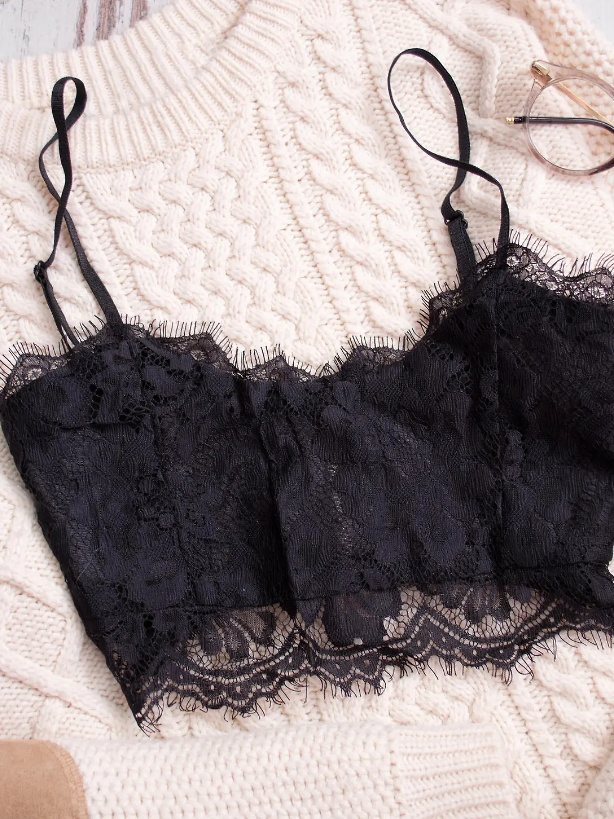 Lingerie-Look im Herbst und Winter.