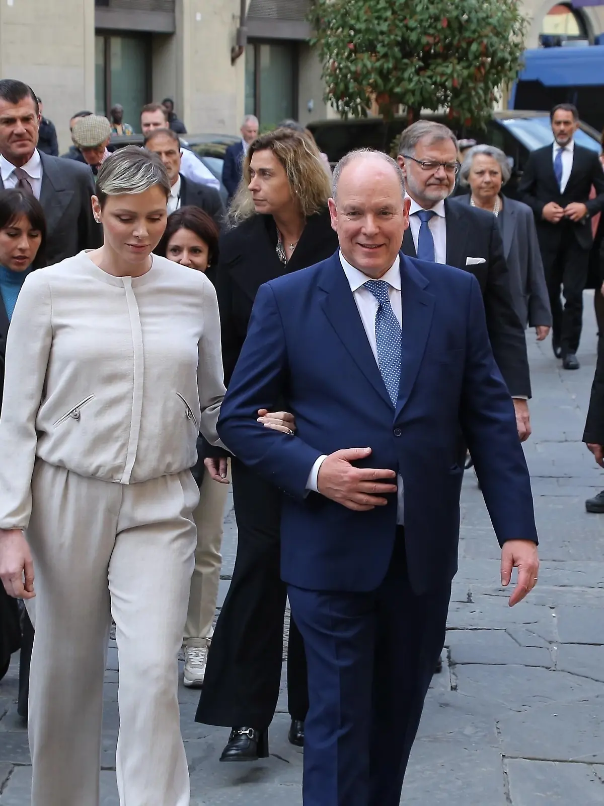 Florence, ITALY - Prince Albert of Monaco and his wife, Princess Charlene of Monaco, leave Palazzo Gondi after attending an Andrea Bocelli Foundation event in Florence.
Pictured: Prince Albert of Monaco, Princess Charlene of Monaco
BACKGRID USA 12 APRIL 2023 


