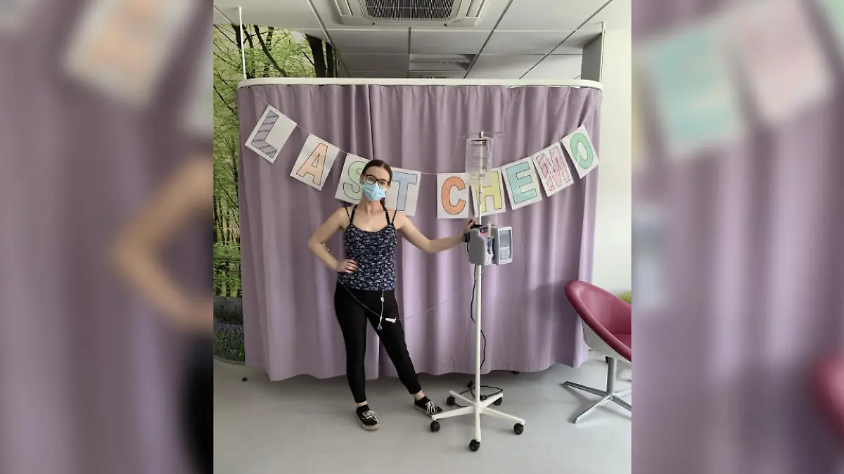 Rachel nach ihrer letzten Bestrahlung