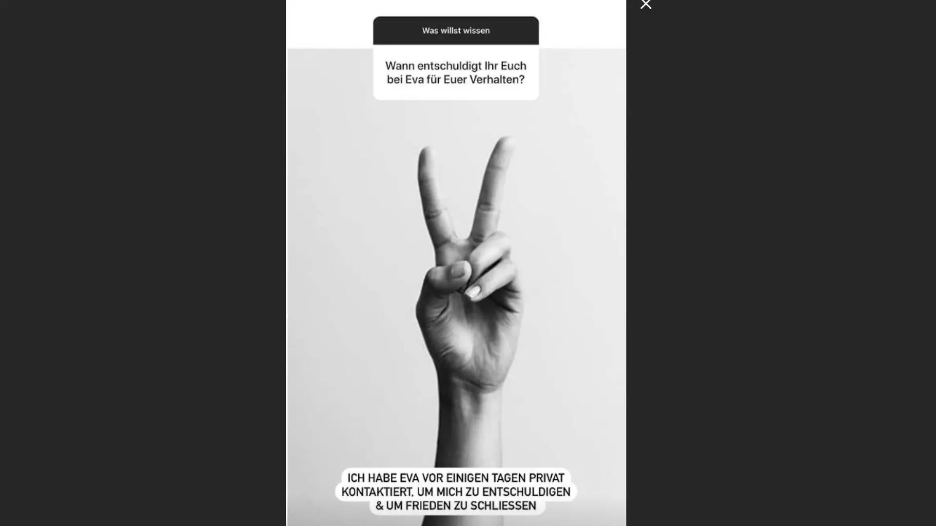 Jennifer Lange verrät auf Instagram, dass sie sich bei Eva Benetatou entschuldigt hat.