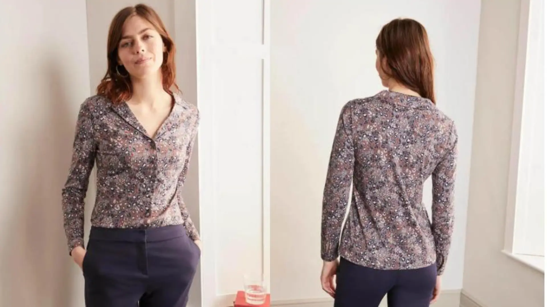 Bluse mit Leomuster von Boden.