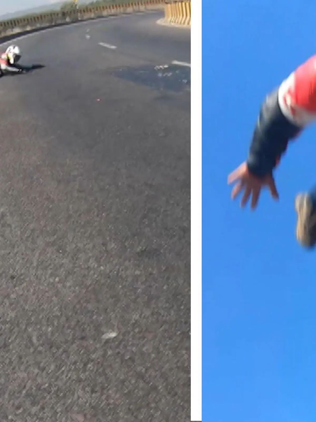 Ashish wollte seinen Kumpel dabei filmen, wie dieser mit seinem Motorrad rasant durch eine Kurve fährt. Leider lehnt sich der Motorsportler zu tief in die Kurve und verliert die Kontrolle über sein Fahrzeug.