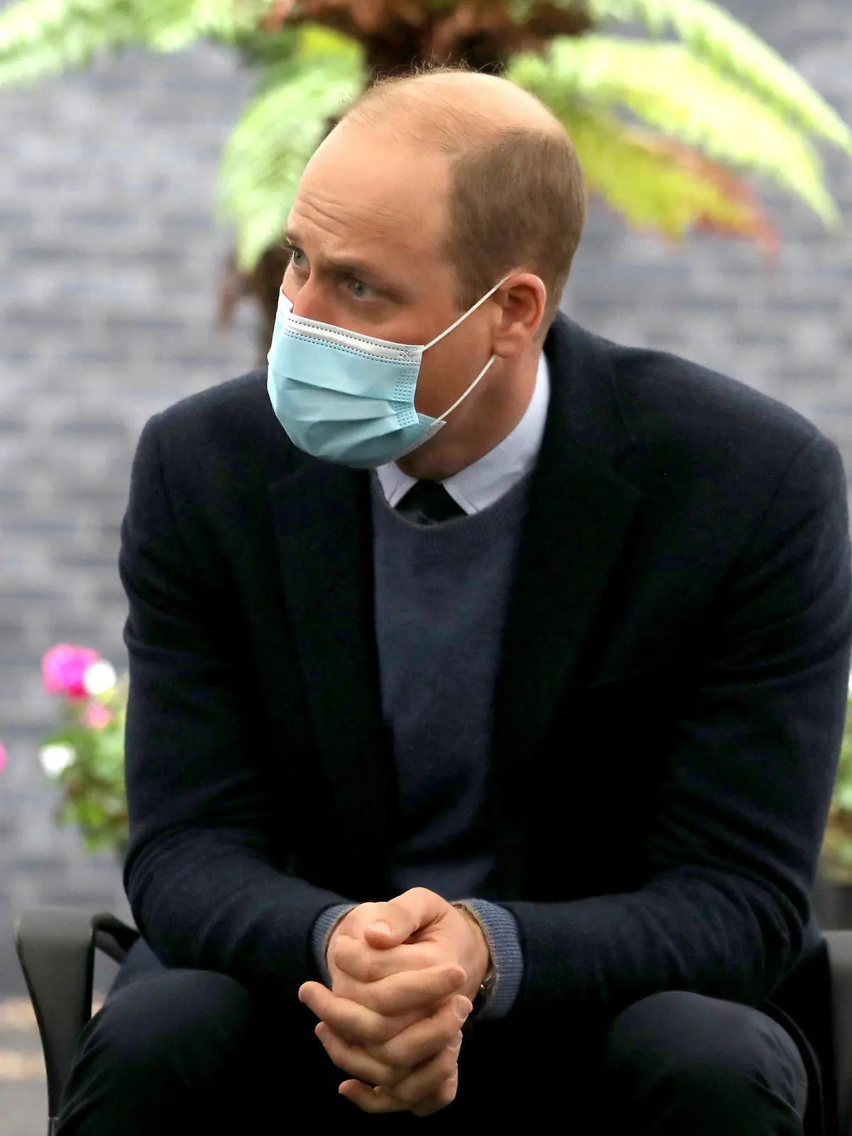 21.10.2020, Großbritannien, Sutton: Prinz William, Herzog von Cambridge und Präsident des Royal Marsden NHS Foundation Trust, besucht das Royal Marsden Krankenhaus zum Baubeginn des Oak Cancer Centre. Foto: Jack Hill/The Times/PA Wire/dpa +++ dpa-Bildfunk +++