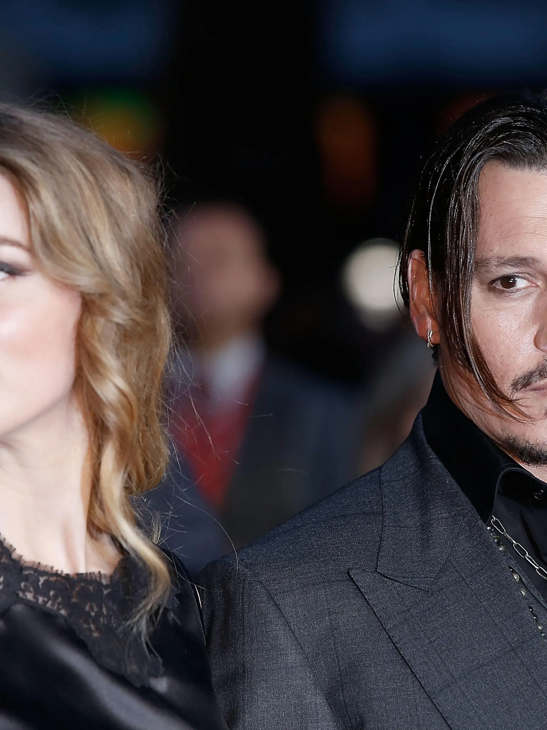 LONDON, ENGLAND - OCTOBER 11:  Amber Heard and Johnny Depp attend the "Black Mass" Virgin Atlantic Gala screening during the BFI London Film Festival, at Odeon Leicester Square on October 11, 2015 in London, England.  (Photo by John Phillips/Getty Images for BFI)
