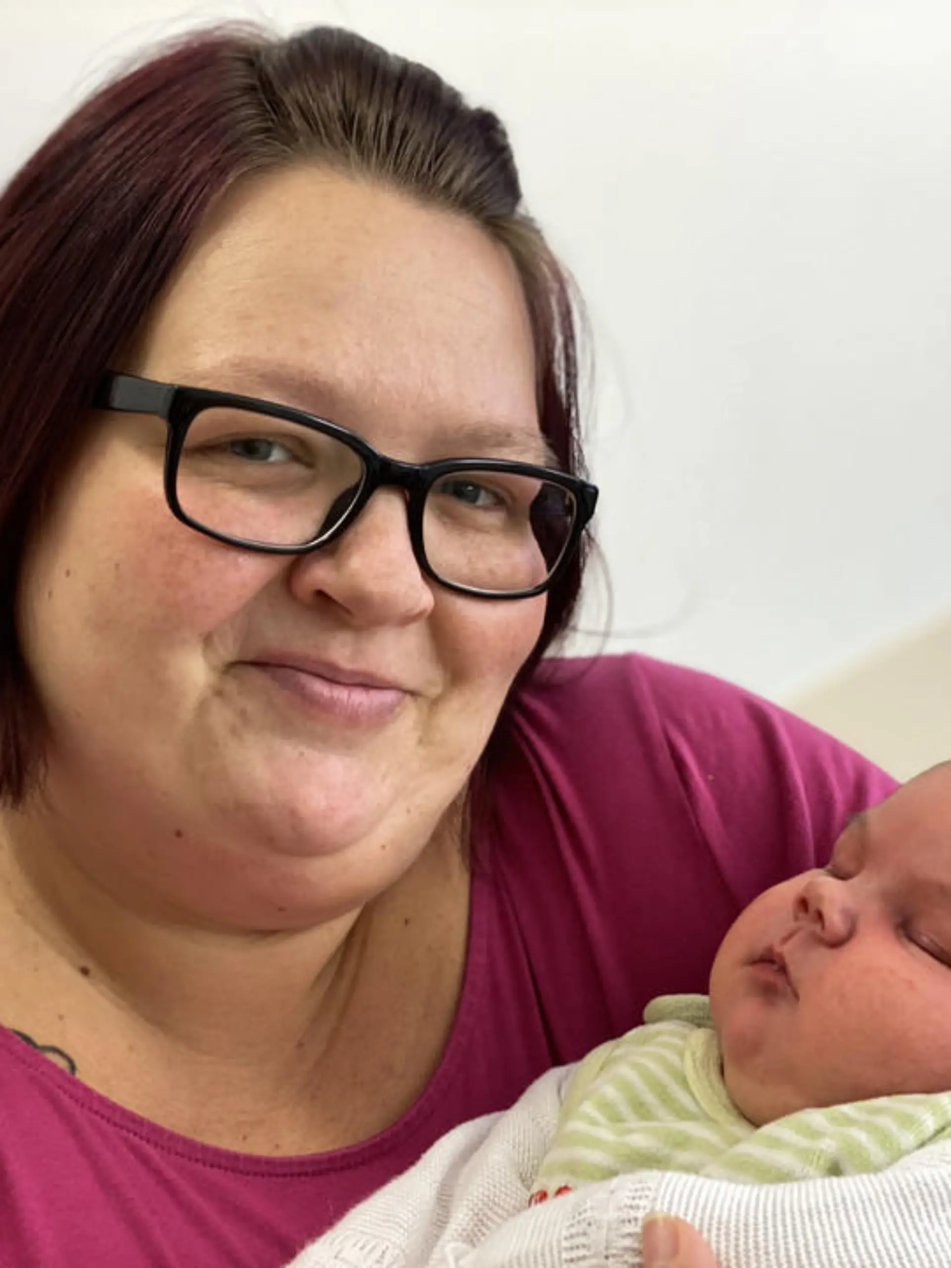 Denise Luck und ihr Sohn Leander Joel kurz nach der Geburt