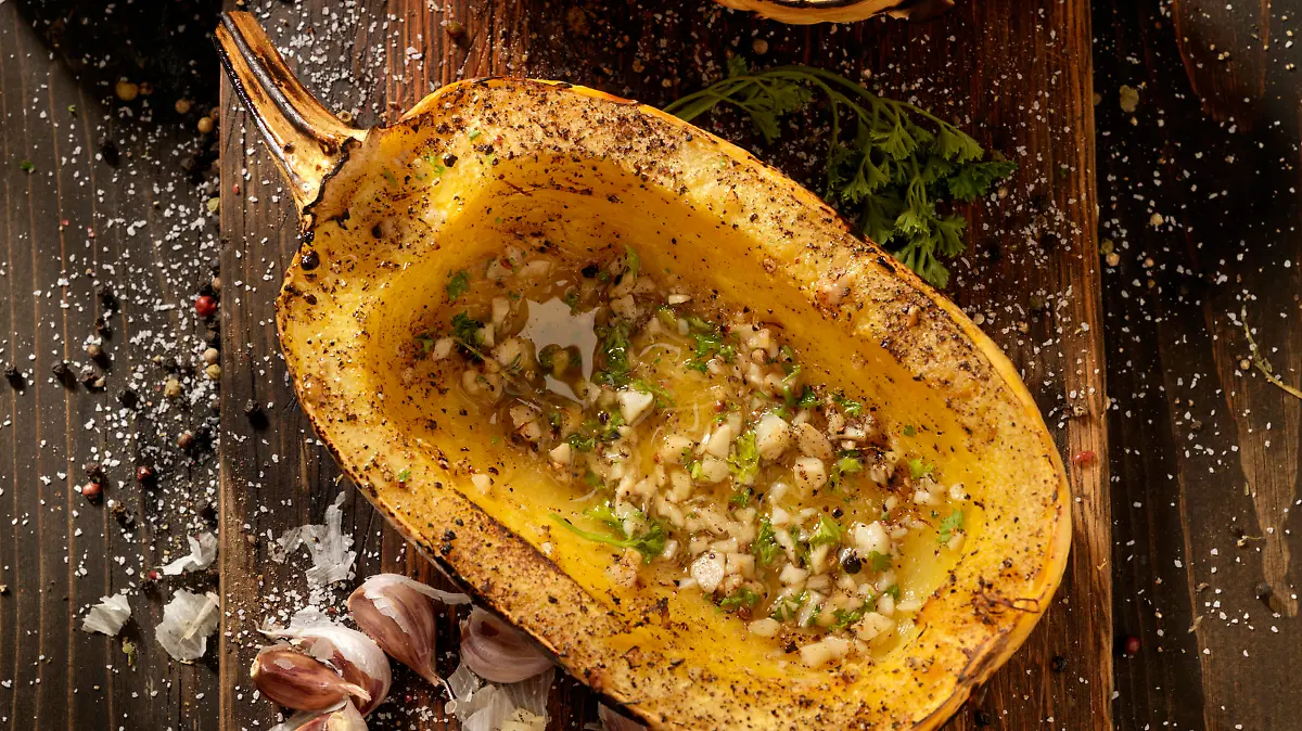 Spaghetti Squash with Garlic Herb Butter - Photographed on Hasselblad H3D2-39mb Camera
