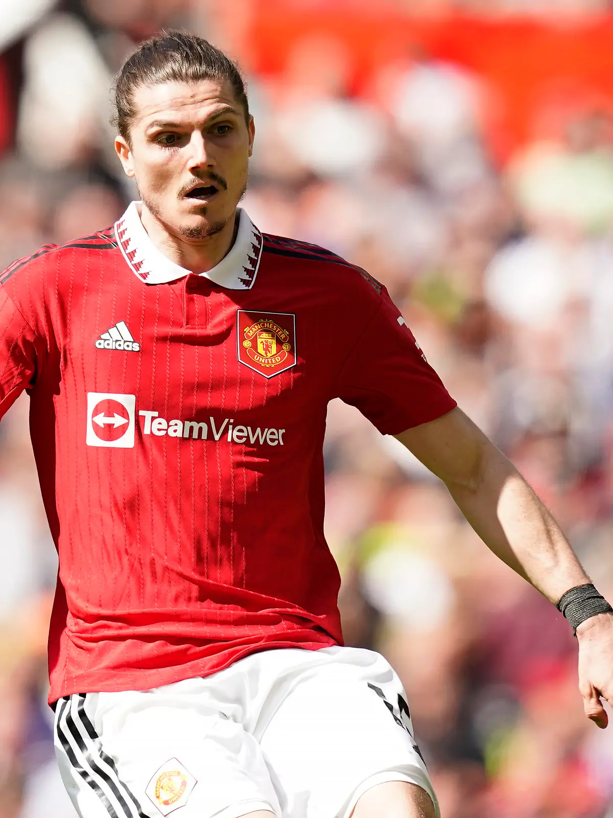 April 8, 2023, Manchester: Manchester, England, 8th April 2023. Marcel Sabitzer of Manchester United during the Premier League match at Old Trafford, Manchester. Photo via Newscom picture alliance