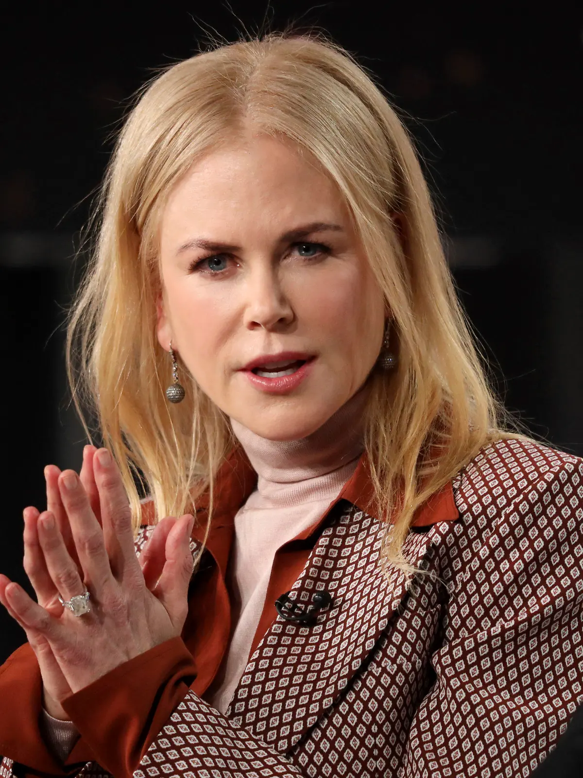 FILE - In this Wednesday, Jan. 15, 2020, file photo, Nicole Kidman speaks at the "The Undoing" panel during the HBO TCA 2020 Winter Press Tour at the Langham Huntington in Pasadena, Calif. More than $5.1 million in funds were given to over 70 nonprofit organizations during the “HFPA Philanthropy: Empowering the Next Generation” virtual event on Tuesday, Oct. 13, 2020. Kidman was among the entertainers who appeared to discuss the charities that benefit from HFPA grants. (Photo by Willy Sanjuan/Invision/AP, File)