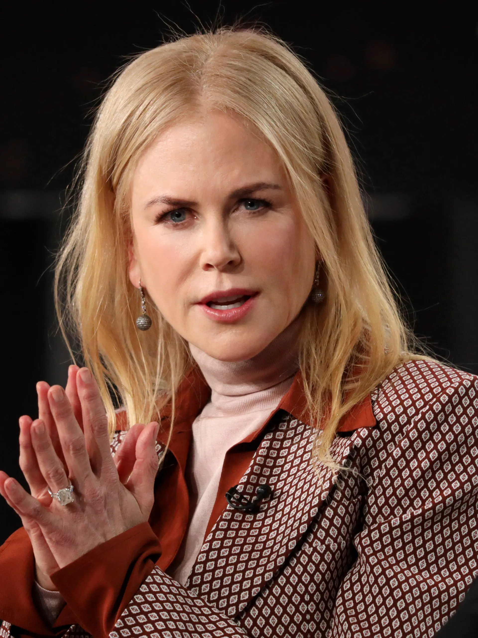 FILE - In this Wednesday, Jan. 15, 2020, file photo, Nicole Kidman speaks at the "The Undoing" panel during the HBO TCA 2020 Winter Press Tour at the Langham Huntington in Pasadena, Calif. More than $5.1 million in funds were given to over 70 nonprofit organizations during the “HFPA Philanthropy: Empowering the Next Generation” virtual event on Tuesday, Oct. 13, 2020. Kidman was among the entertainers who appeared to discuss the charities that benefit from HFPA grants. (Photo by Willy Sanjuan/Invision/AP, File)