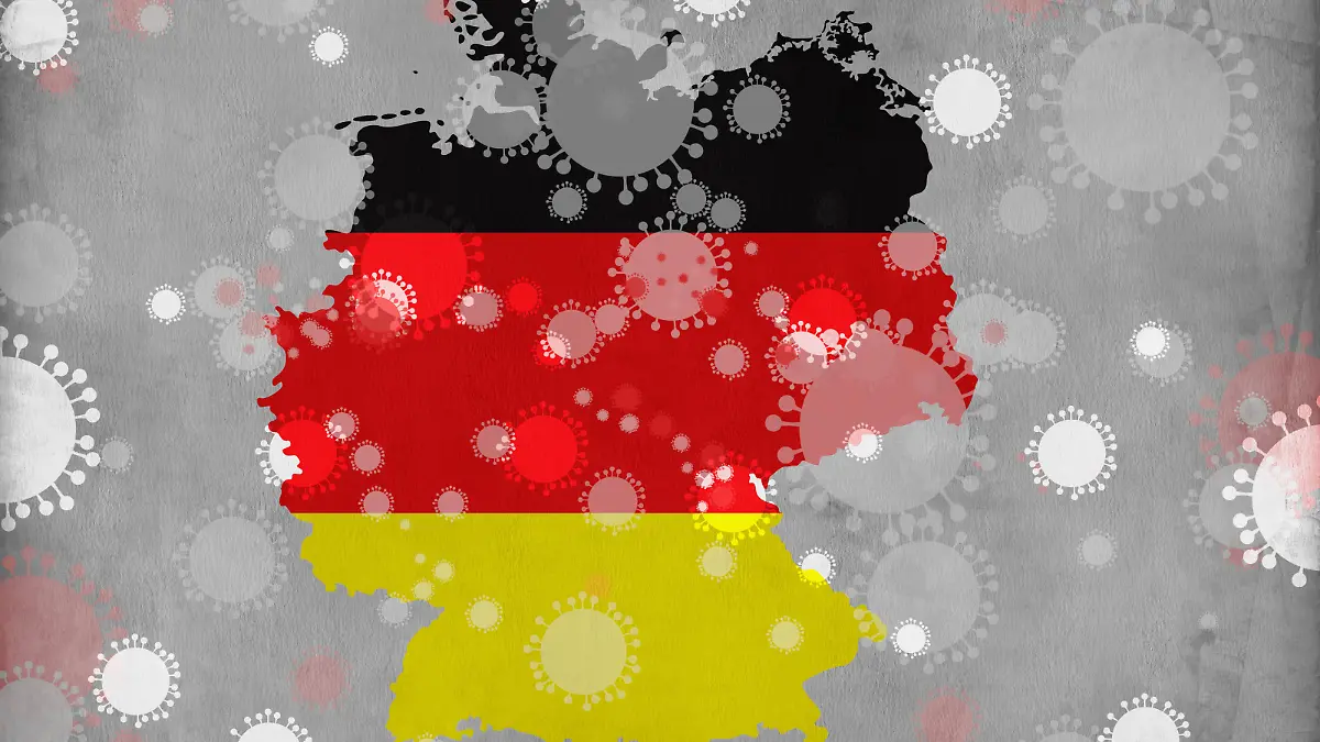 Coronavirus überdeckt Deutschlandkarte