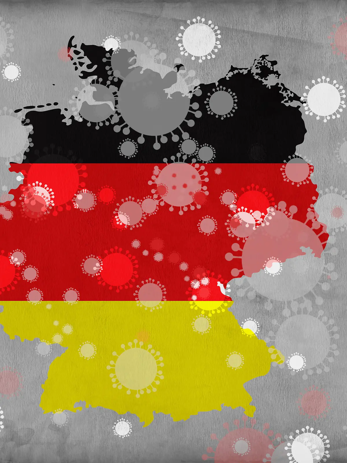 Coronavirus überdeckt Deutschlandkarte