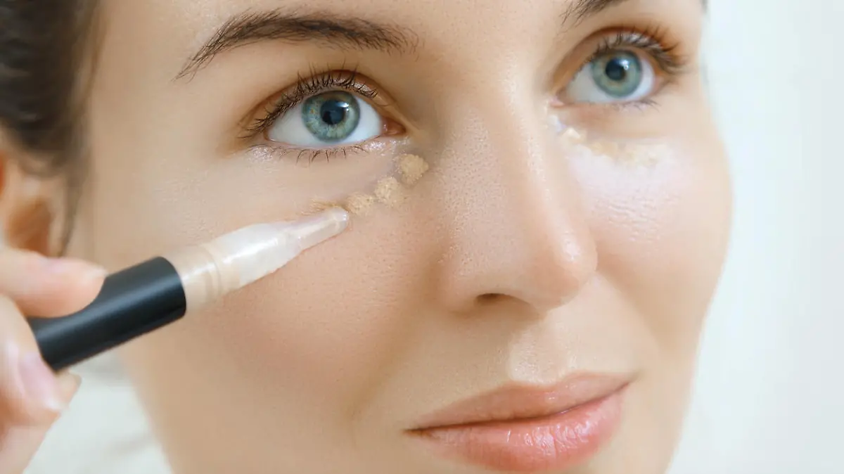Concealer wird punktweise aufgetragen und dann eingeklopft mit dem Finger