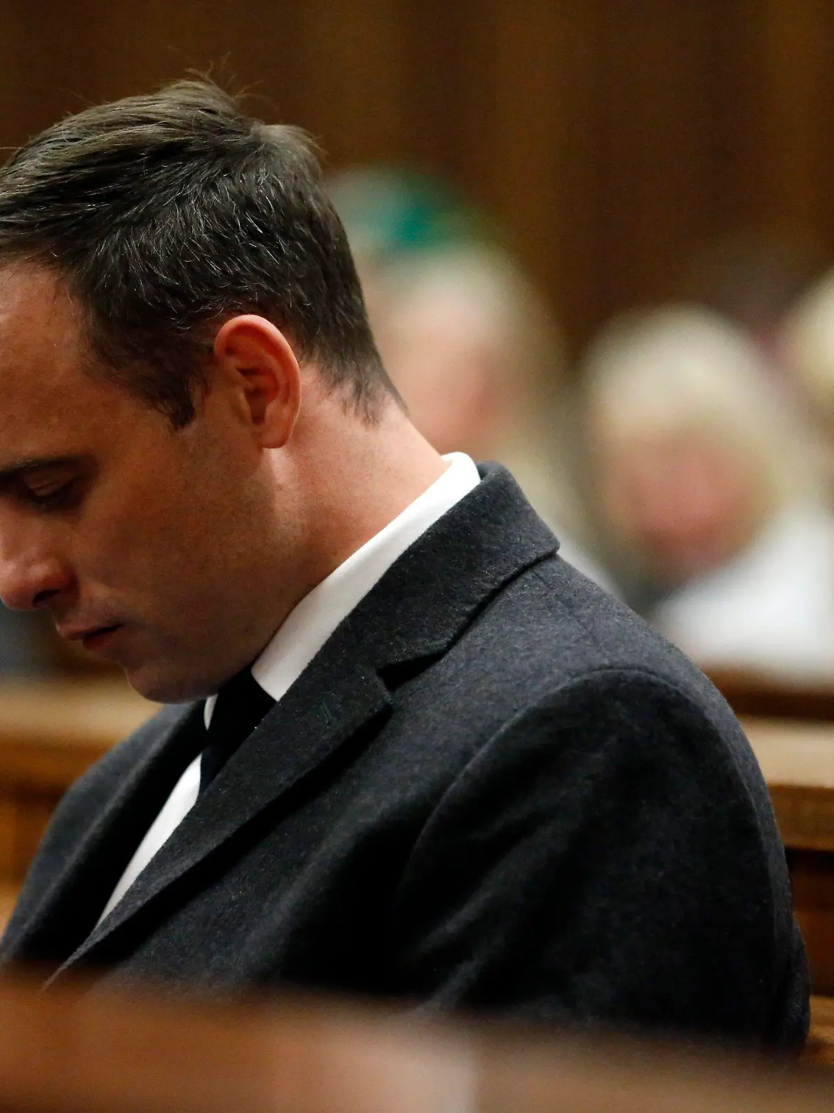 epa05410069 Paralympian athlete Oscar Pistorius, looks on during the hearing in his murder trial at the High Court in Pretoria, South Africa, 06 July 2016. Pistorius has been sentenced to six years in jail for murdering his girlfriend Reeva Steenkamp three years ago. Pistorius was freed from prison in the South African capital Pretoria last October after serving one year of a five-year term for culpable homicide -- the equivalent of manslaughter. EPA/MARCO LONGARI/POOL +++(c) dpa - Bildfunk+++