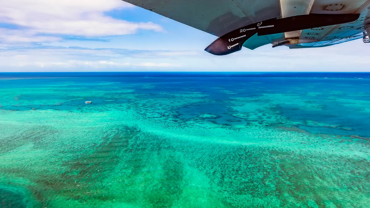 Australia, Queensland, Aerial view of Great Barrier Reef PUBLICATIONxINxGERxSUIxAUTxHUNxONLY THAF02731