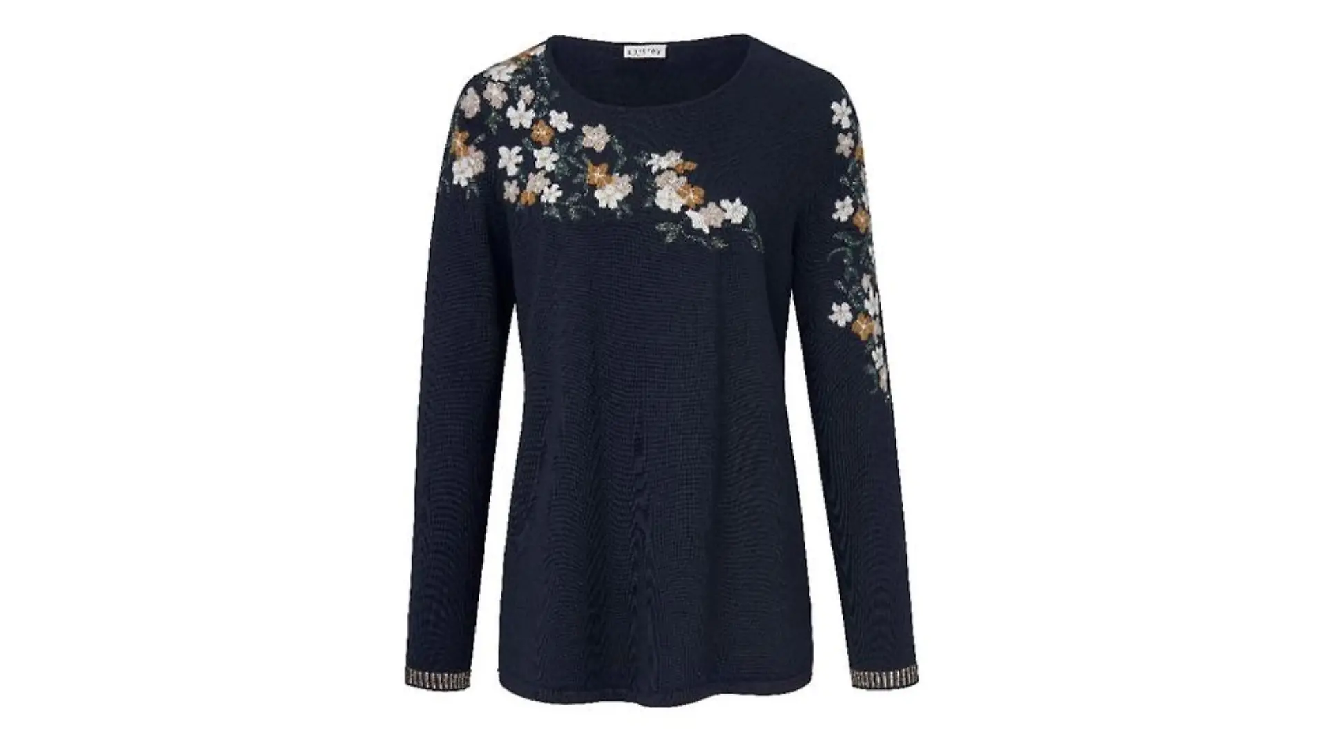 Bestickter Strickpullover.