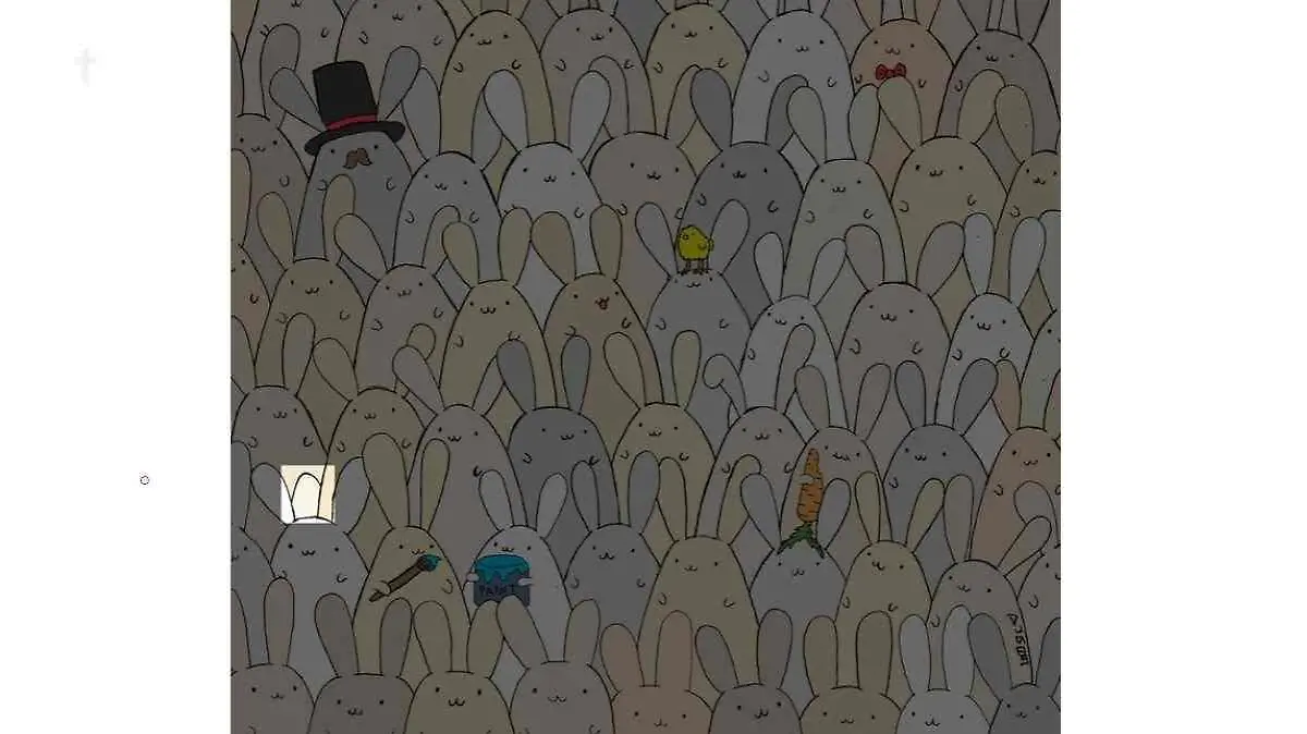 Suchbild Auflösung Osterei unter Hasen