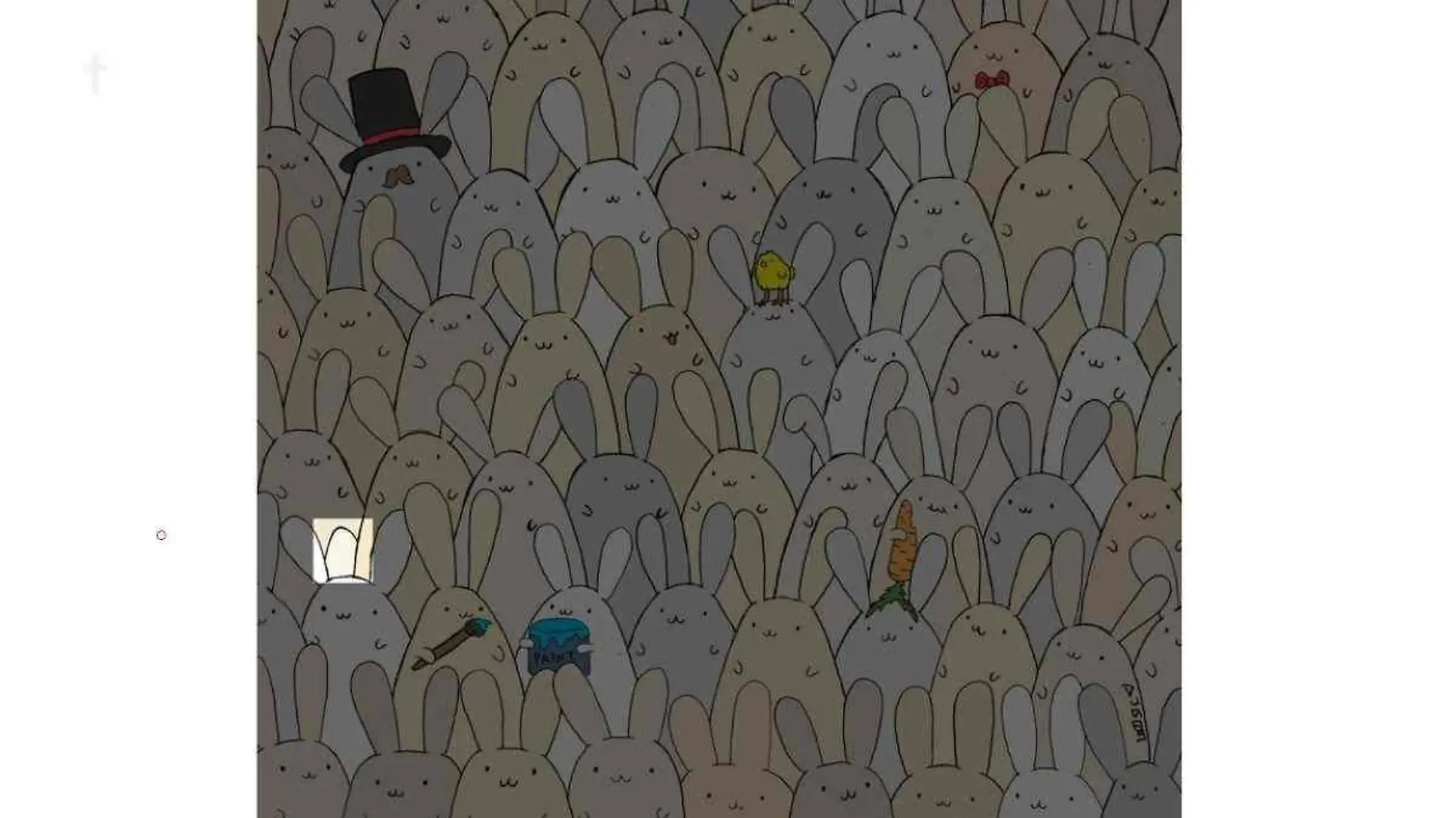 Suchbild Auflösung Osterei unter Hasen