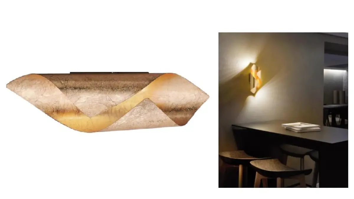 Lampe im Goldton