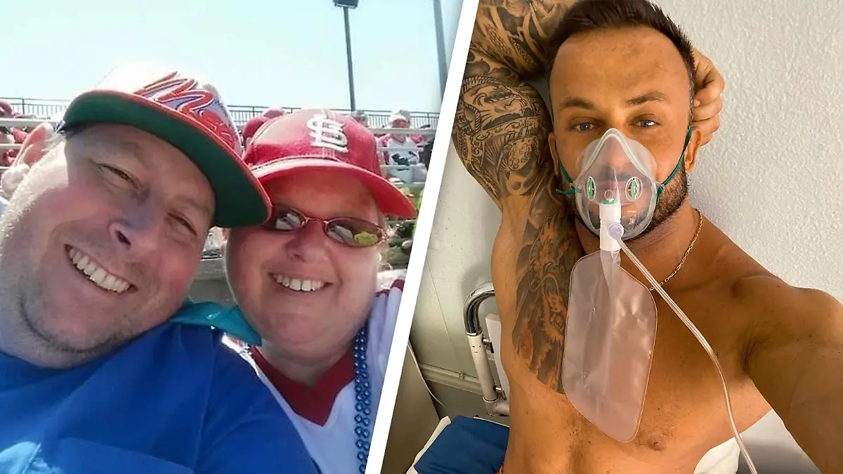 Brian Lee Hitchens und seine Frau Erin und der Fitness-Influencer Dmitriy Stuzhuk