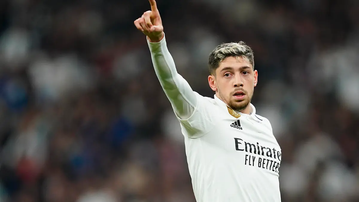 ESP: Real Madrid v Liverpool FC. UEFA Champions League Fede Valverde of Real Madrid during the UEFA Champions League match, round of 16, 2nd leg between Real Madrid and Liverpool FC played at Santiago Bernabeu Stadium on March 15, 2023 in Madrid, Spain. kpng Copyright: xColasxBuerax/xPRESSINx PS_230215_012