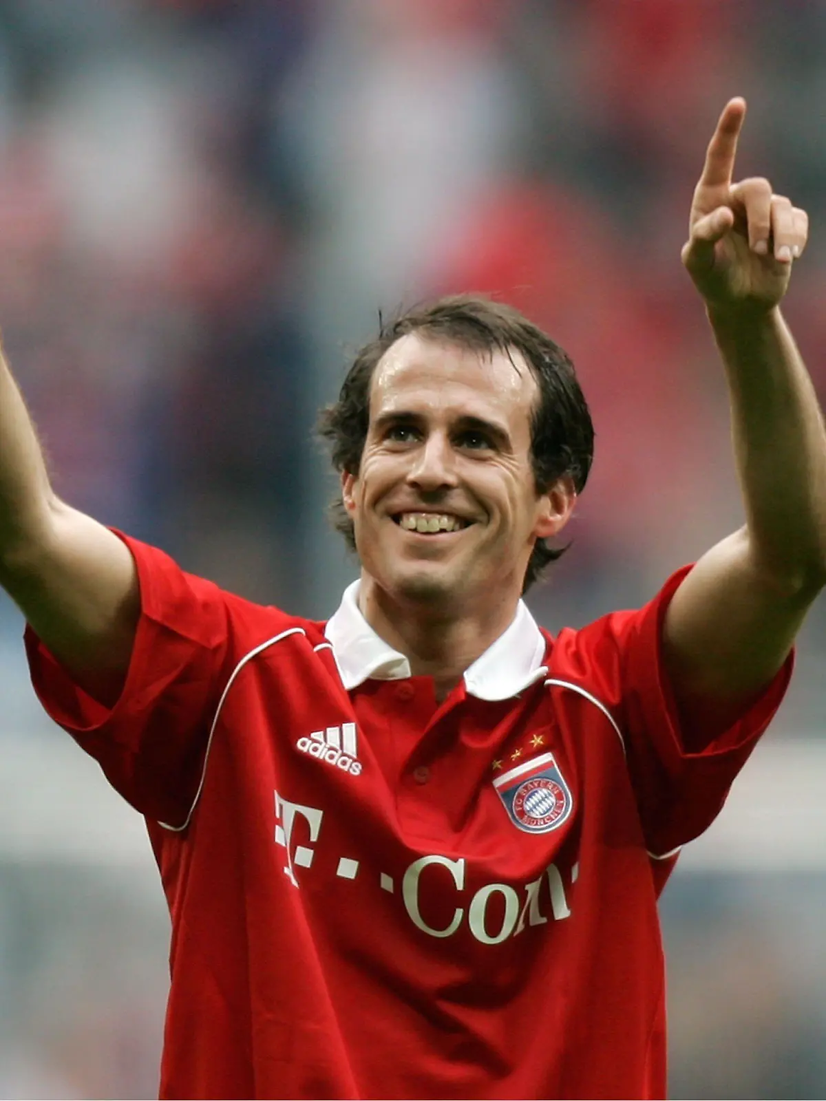 MUNICH, GERMANY - APRIL 15:  Mehmet Scholl of Bayern Munich reacts after the Bundesliga match between Bayern Munich and Arminia Bielefeld at the Allianz Arena on April 15, 2006 in Munich, Germany. Bayern Munich won the match 2-0. (Photo by Jan Pitman/Bongarts/Getty Images)