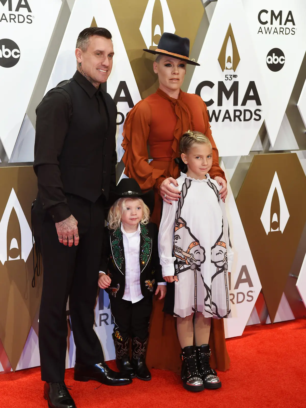 The 53rd Annual CMA Awards – Arrivals – Nashville, Tennessee, U.S., November 13, 2019 – Pink with Carey Hart and their children. REUTERS/Charles Pulliam