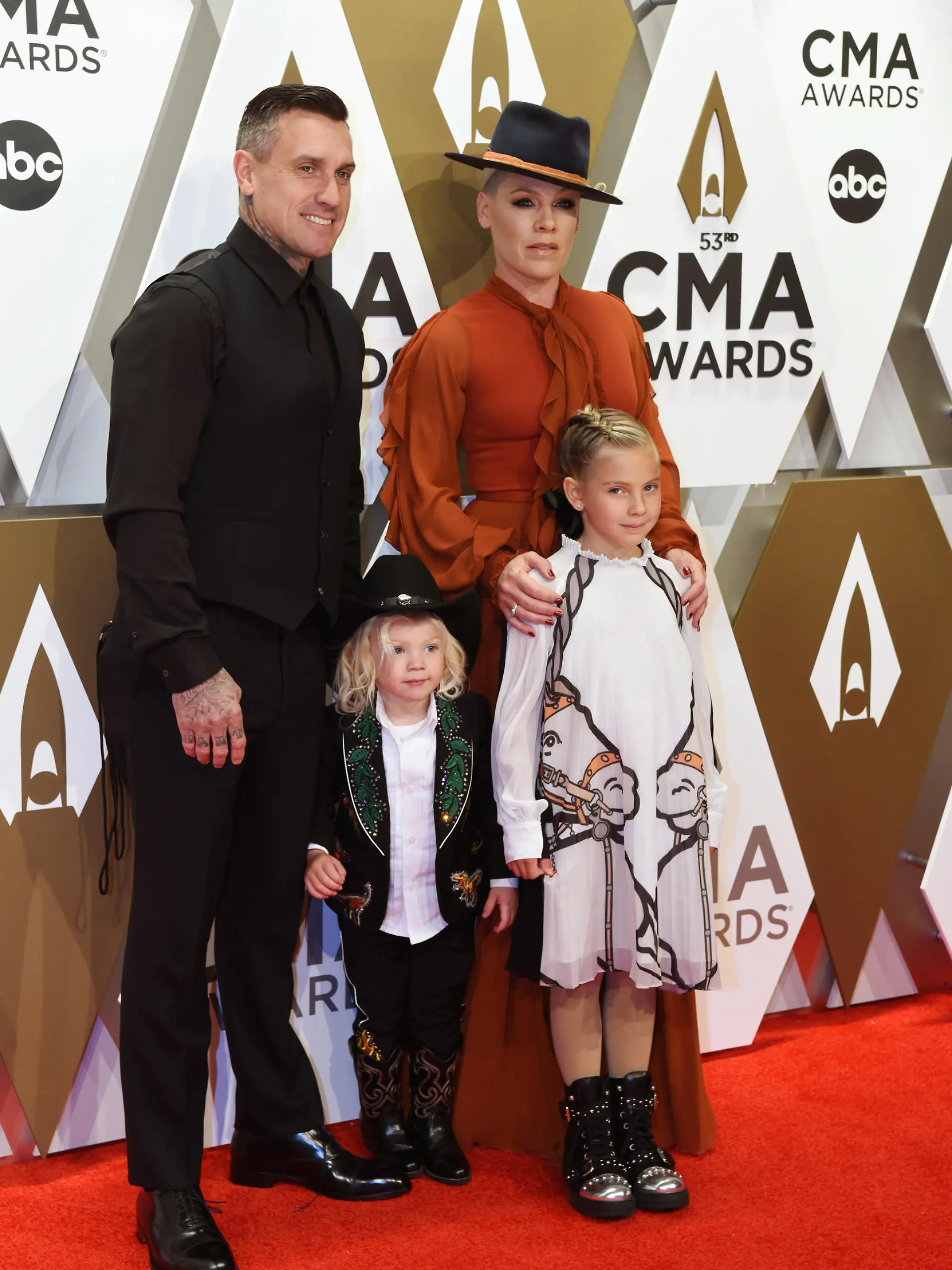 The 53rd Annual CMA Awards – Arrivals – Nashville, Tennessee, U.S., November 13, 2019 – Pink with Carey Hart and their children. REUTERS/Charles Pulliam