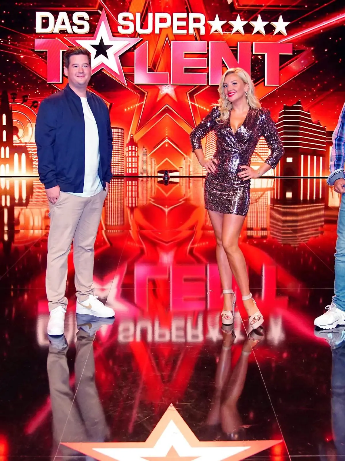 Die Jury (v.l.) Bruce Darnell, Chris Tall, Evelyn Burdecki und Dieter Bohlen