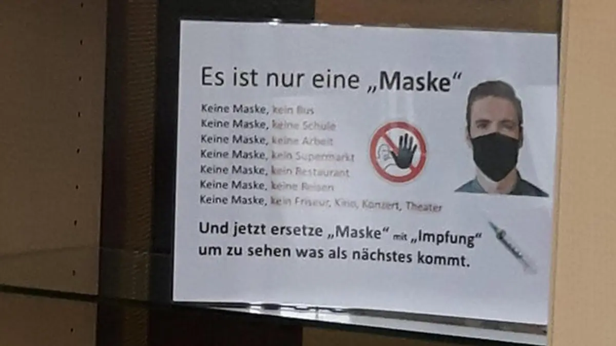 Darf ein Arzt seine Meinung zu Masken so aushängen?