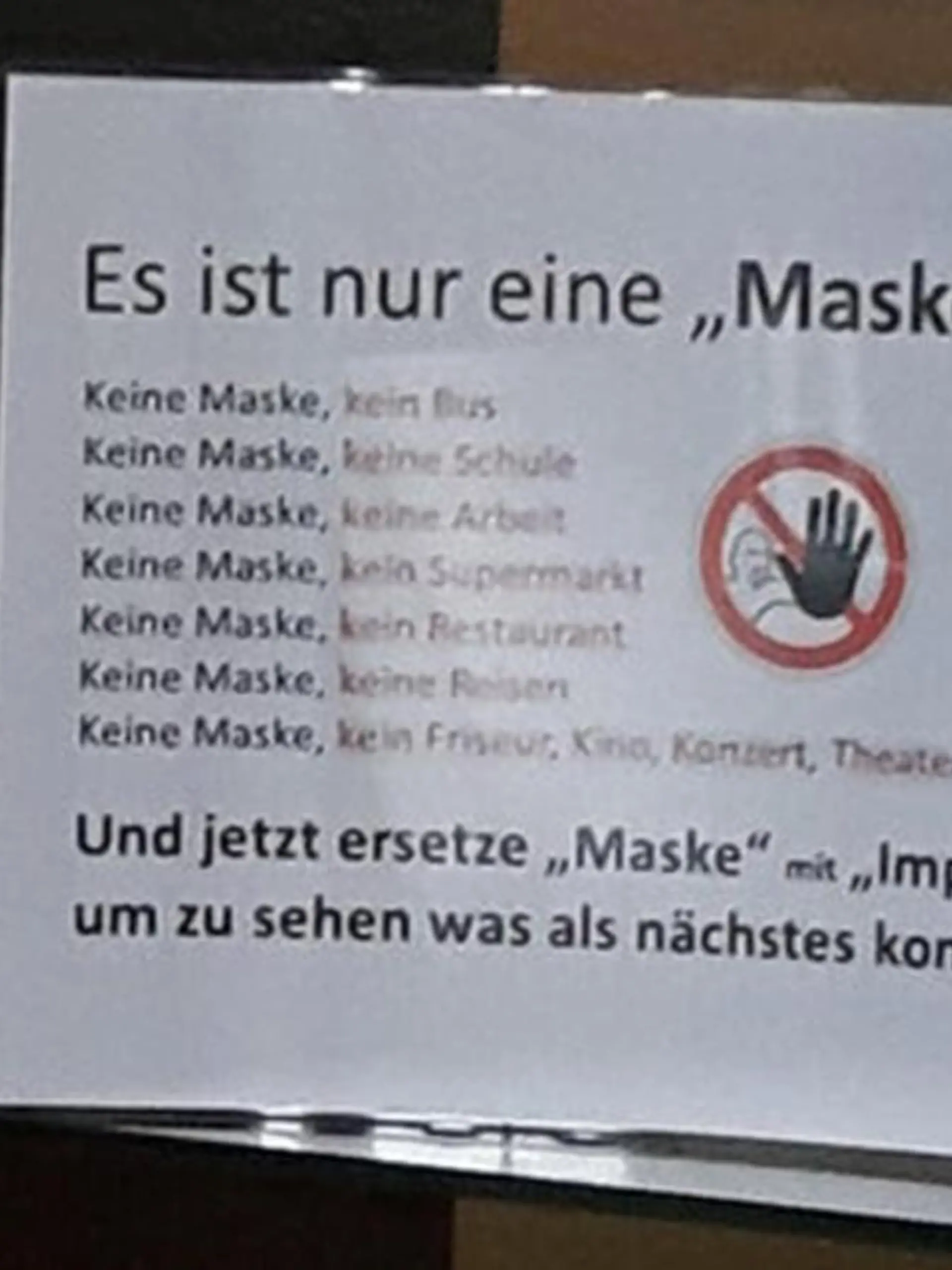 Darf ein Arzt seine Meinung zu Masken so aushängen?