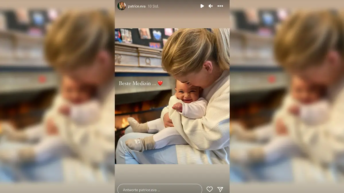 Patrice Aminati kuschelt mit ihrer Tochter Charly.