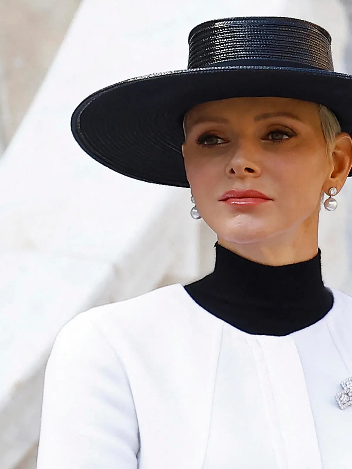 Princess Charlene attends celebrations marking Monaco's National Day at the Palace in Monaco, Saturday, Nov. 19, 2022. (Eric Gaillard/Pool photo via AP)